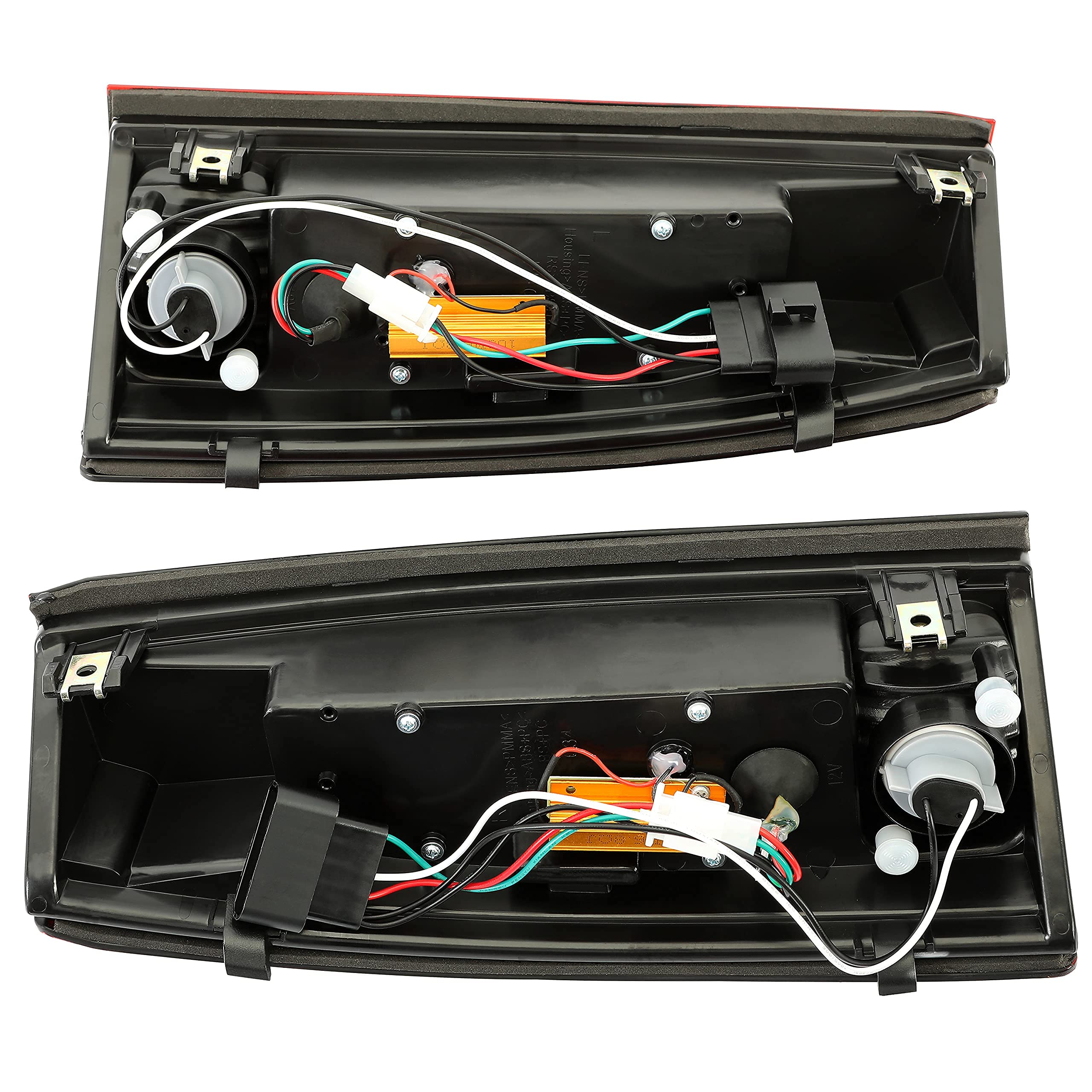 ECOTRIC LED Tail Lights for 1988-2000 Chevy Silverado GMC Sierra Suburban C/K 1500 2500 3500 - Red Lens Brake Lights (Bulbs Not Included) - Perfect for Truck Upgrades & Nighttime Safety