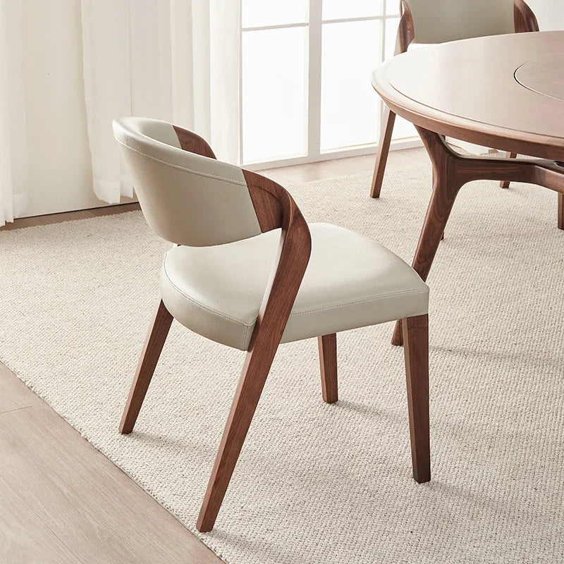 Handcrafted Black Walnut Solid Wood Dining Chair - Rustic Modern Kitchen & Dining Room Furniture for Home & Restaurant Use