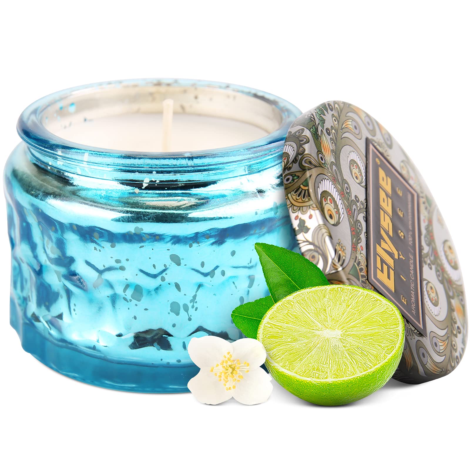 Romantic Sage & Sea Salt Scented Soy Candle with Essential Oils | 100% Natural Smokeless Candle for Sleep & Relaxation | Ambergris Aroma | Perfect for Bedroom, Bath & Meditation Spaces