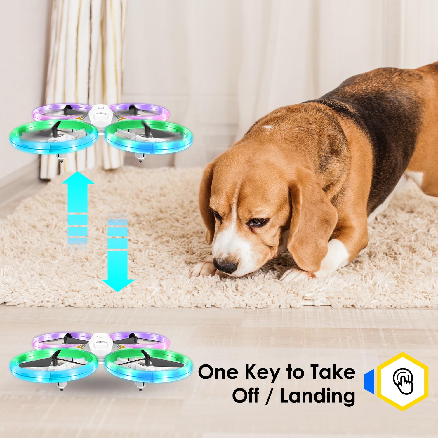 **Best RC Drone for Kids - Mini Remote Control Quadcopter with LED Lights, 3D Flips & 2 Rechargeable Batteries - Indoor/Outdoor Flying Toy Gift for Boys & Girls - Perfect for Birthday, Christmas & STEM Learning**