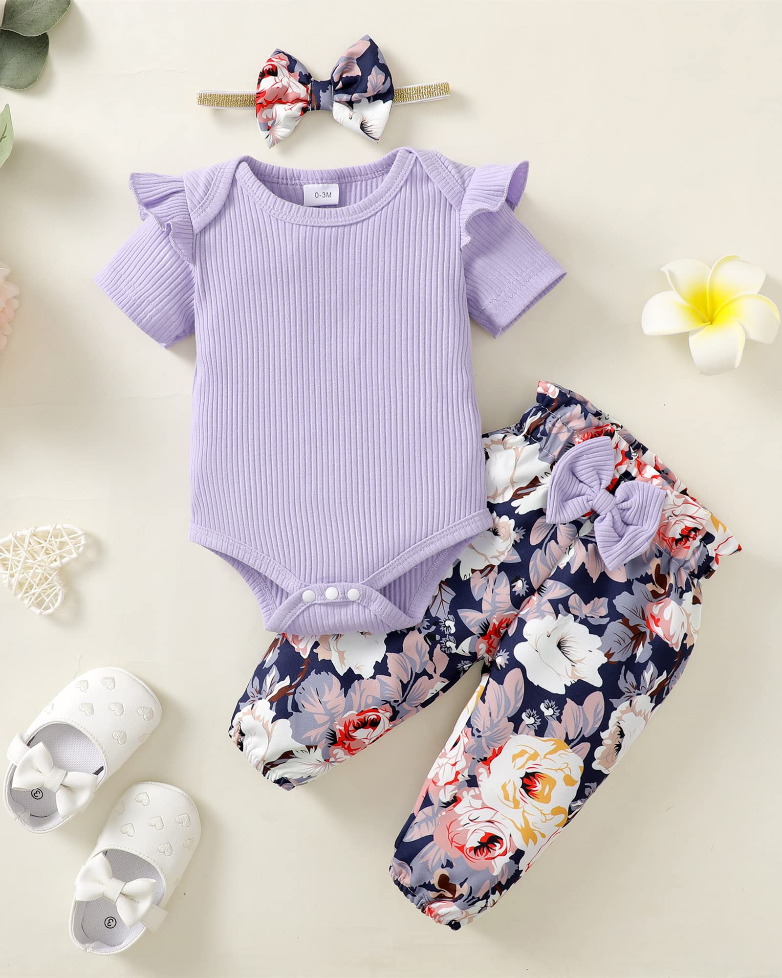 Adorable Infant Baby Girl Clothes - Soft Newborn Long Sleeve Romper & Pants Set for Fall/Winter - Perfect for Family Photos, Holiday Outfits & Cozy Winter Wear