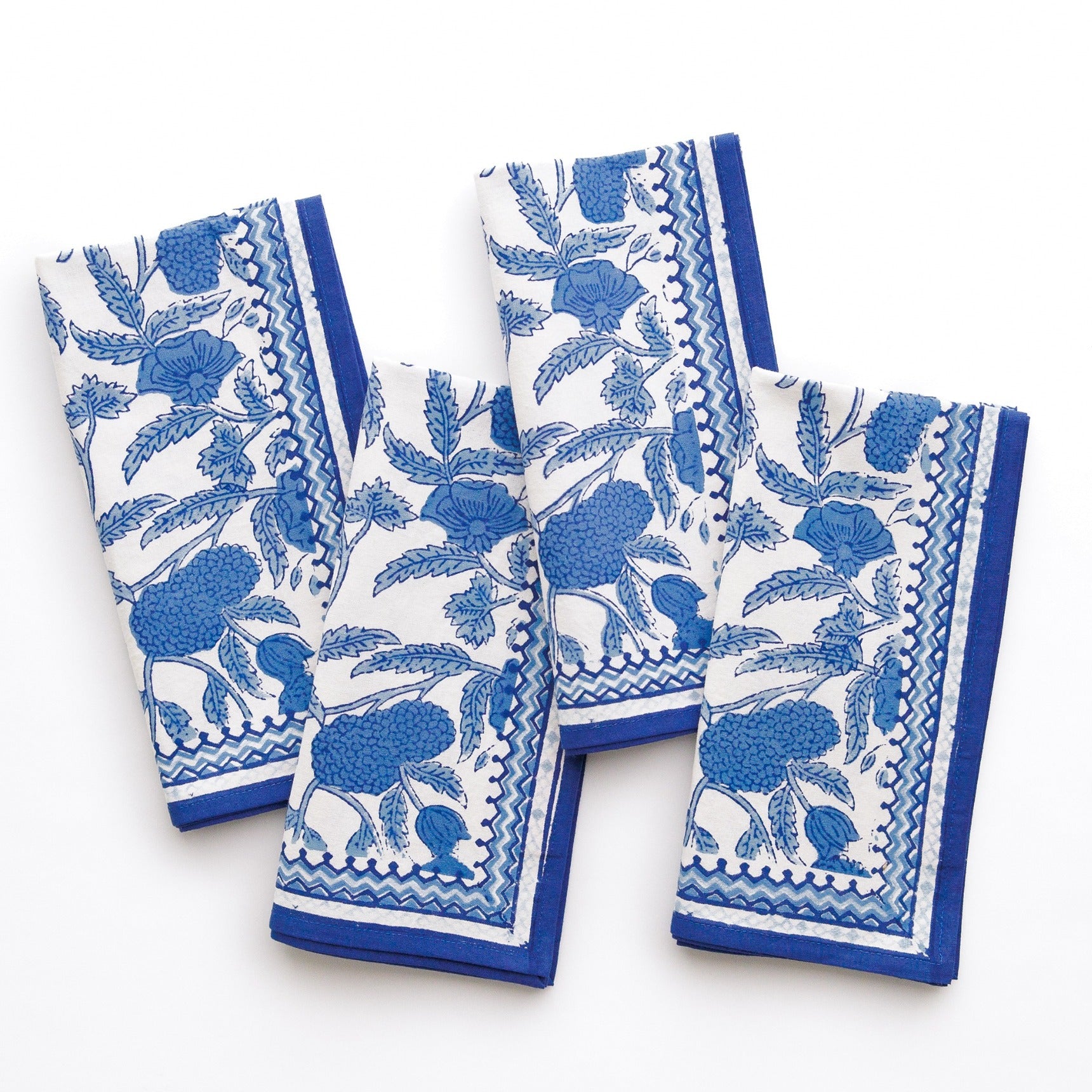 Premium Blue Jalore Napkins Set of 4 - Soft & Absorbent Cotton Table Napkins for Dinner Parties, Weddings & Home Decor