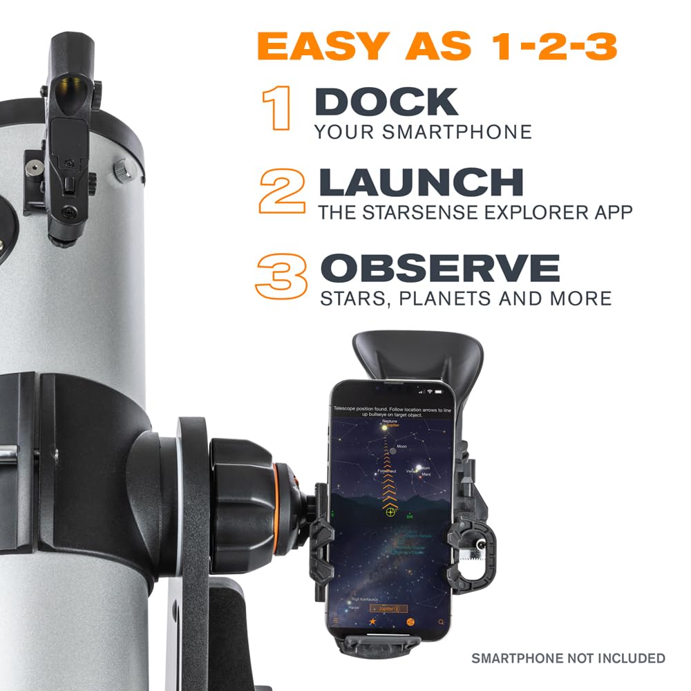 Celestron StarSense Explorer 114mm Tabletop Dobsonian Telescope with Smartphone App - Find Planets, Nebulae & Galaxies Easily - Compatible with iPhone & Android - Perfect for Backyard Stargazing & Astronomy Beginners
