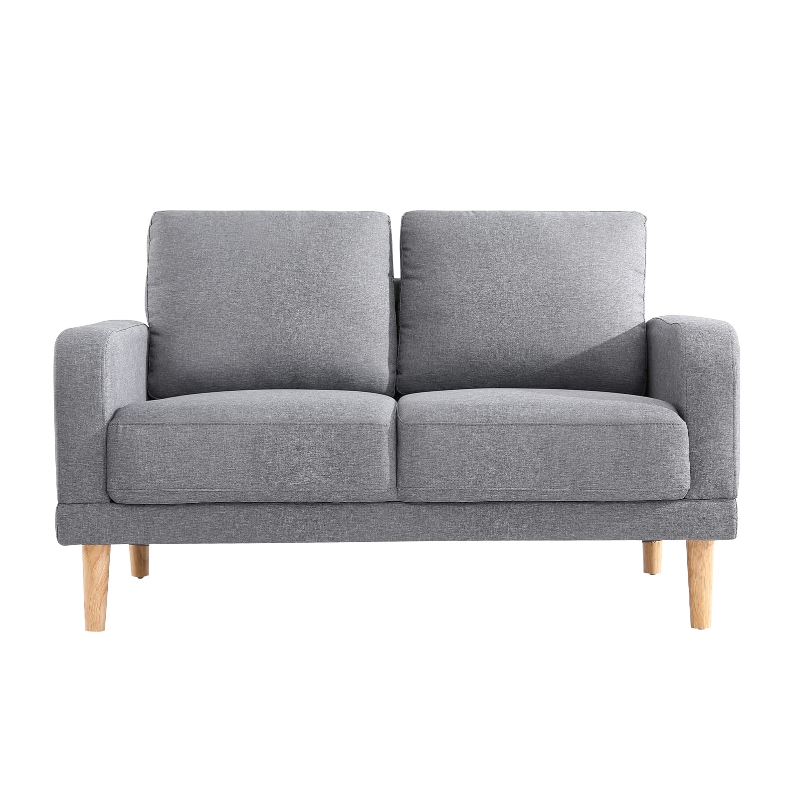 50 Inch Small Loveseat Sofa for Apartments - Compact Couches for Small Spaces, Light Gray Upholstered Mini Love Seat - Perfect for Living Room, Bedroom & Studio Apartments (Space-Saving Furniture Solution)