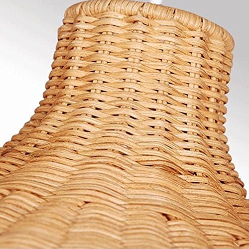 Handwoven Rattan Chandelier - Natural Wicker Pendant Light for Dining Room, Bedroom, Balcony | Boho Farmhouse Decor | Southeast Asian Inspired Hanging Lamp (Yellow) - Perfect for Cozy Home, Cafe and Vacation House Lighting