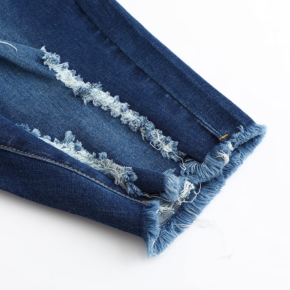 THUNDER STAR Women's Denim Bermuda Shorts - Mid Rise Frayed Raw Hem Jeans Shorts for Casual Wear, Summer Outfits & Beach Vacations