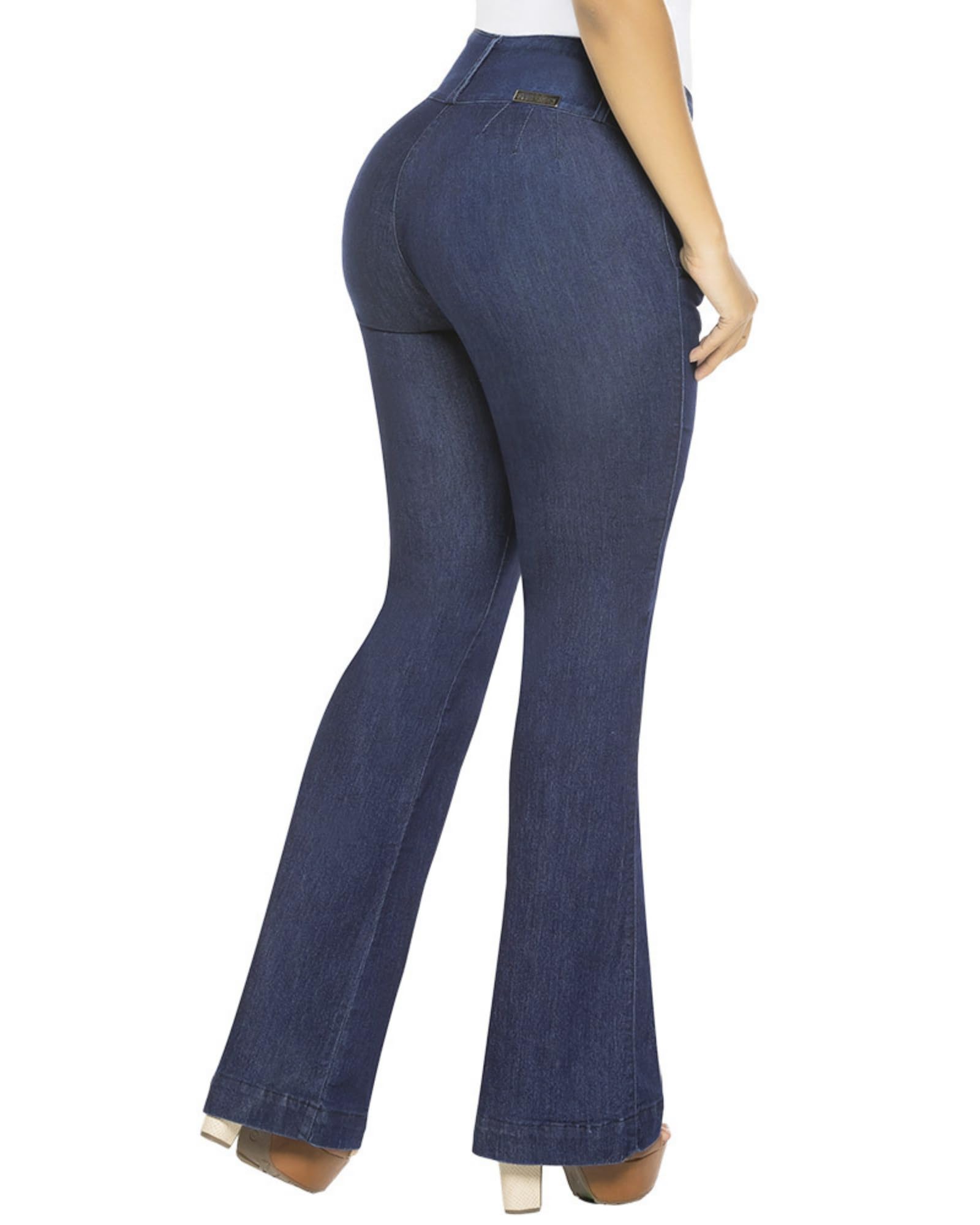 J8915 - Women's Colombian Bootcut Jeans - Mid-Rise Stretch Curvy Fit Jean with Butt-Lifting Effect | Perfect for Casual Wear, Office Outfits & Night Out