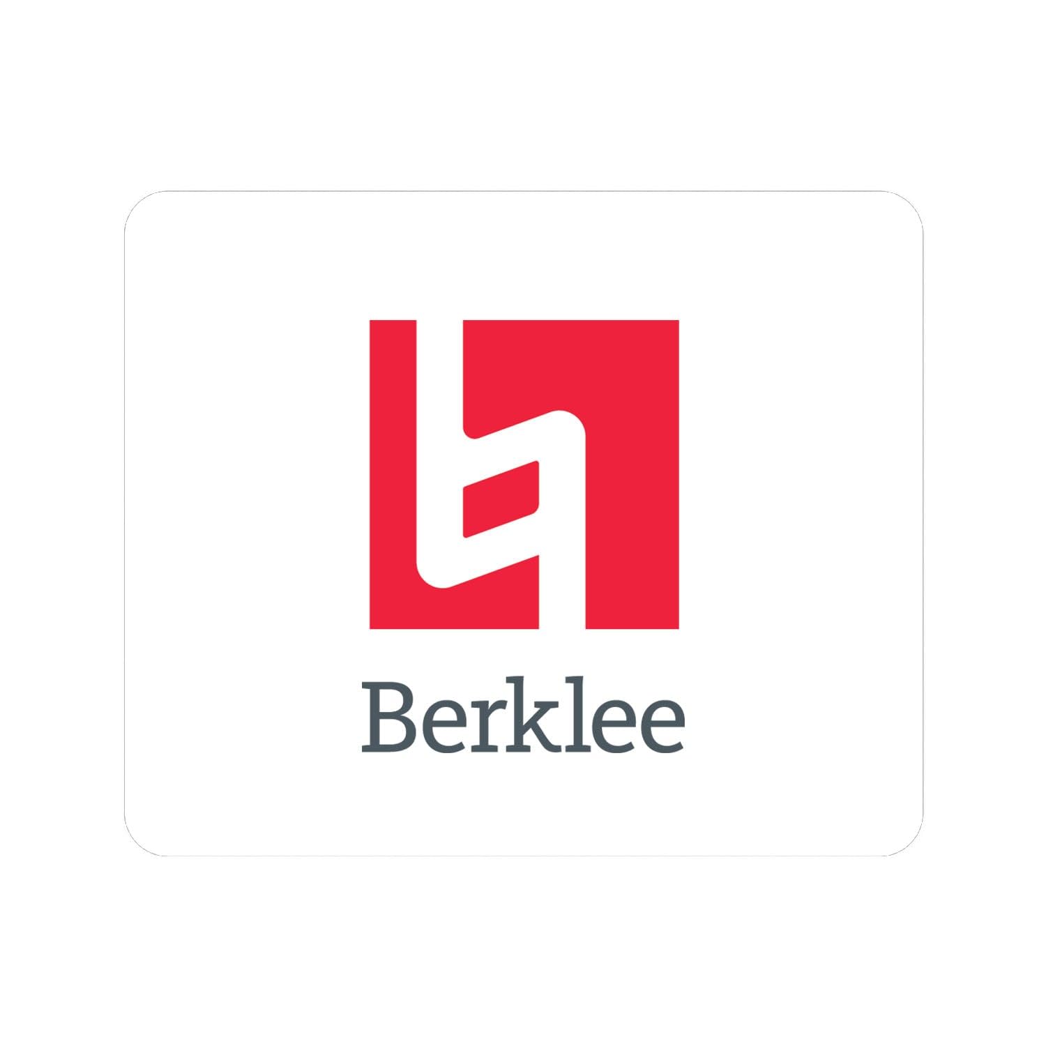 Berklee College of Music Standard White Fabric Mouse Pad - Non-Slip Desk Mat for Computer, Gaming & Office Use