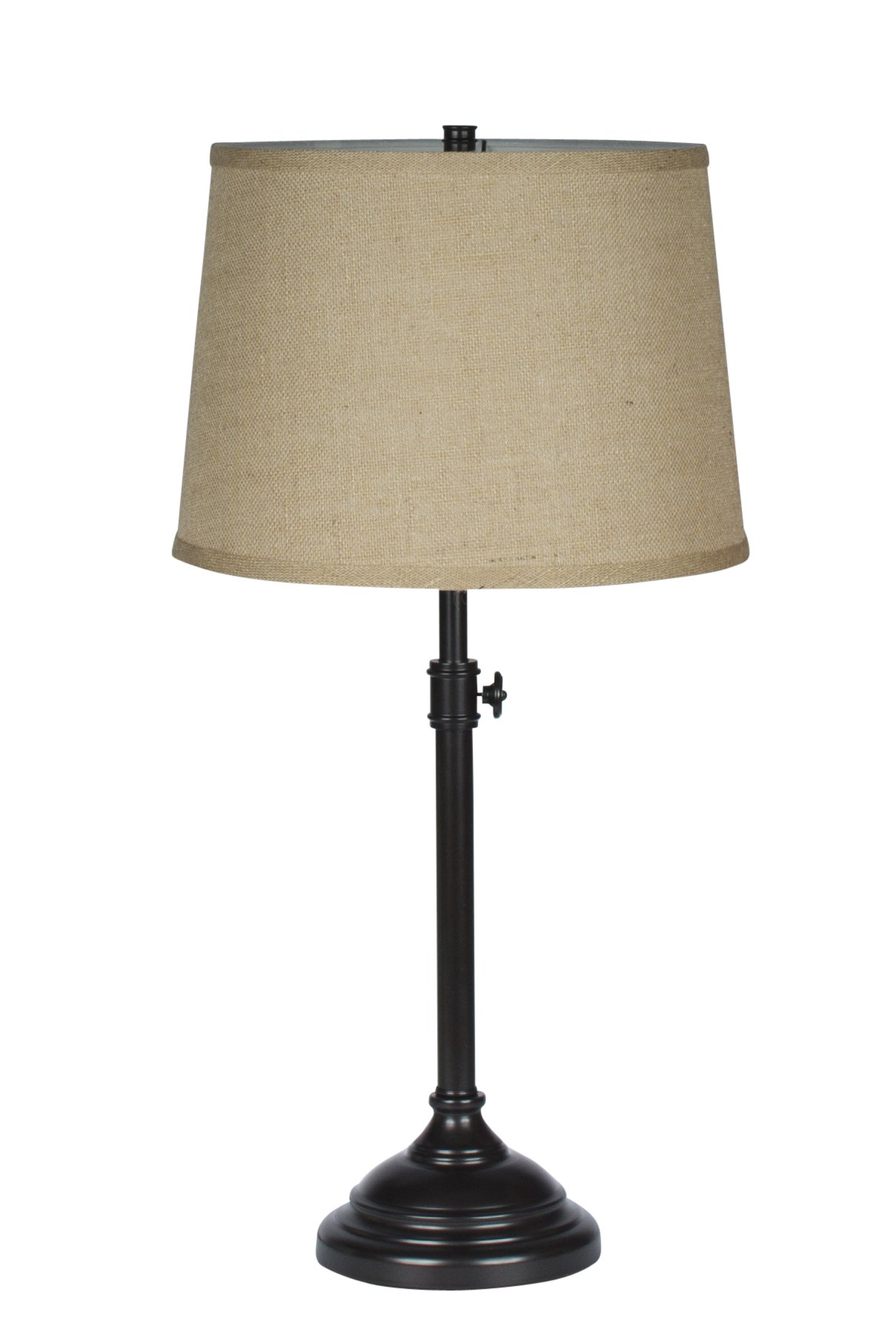 Urbanest Windsor Adjustable Table Lamp - Oil-Rubbed Bronze Base with Natural Burlap Shade | Modern Desk Lamp for Home Office, Bedroom Nightstand & Living Room Decor