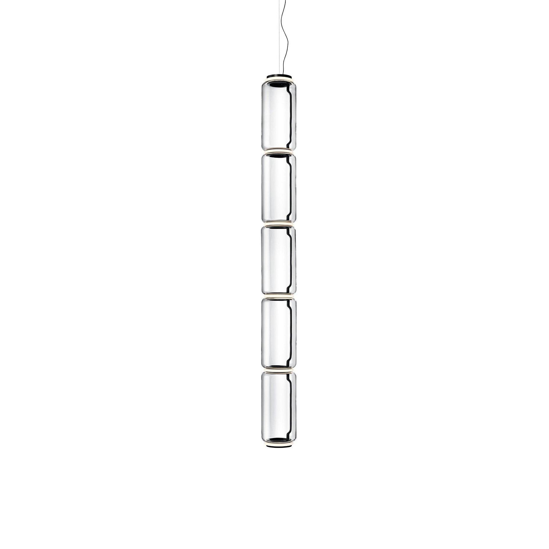 Modern Cylindrical Glass Pendant Light Fixture - Sleek Hanging Chandelier for Kitchen Island, Dining Room & Bedroom Lighting Decor