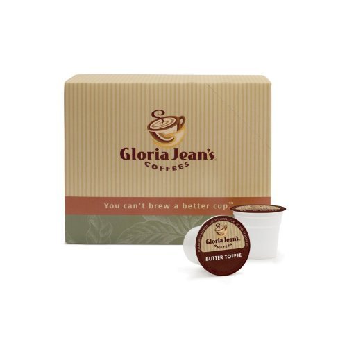 Gloria Jeans Butter Toffee Flavored Coffee K-Cups - 24 Count Pack for Keurig Brewers | Rich & Creamy Toffee Coffee Pods for Home, Office, or Gifts