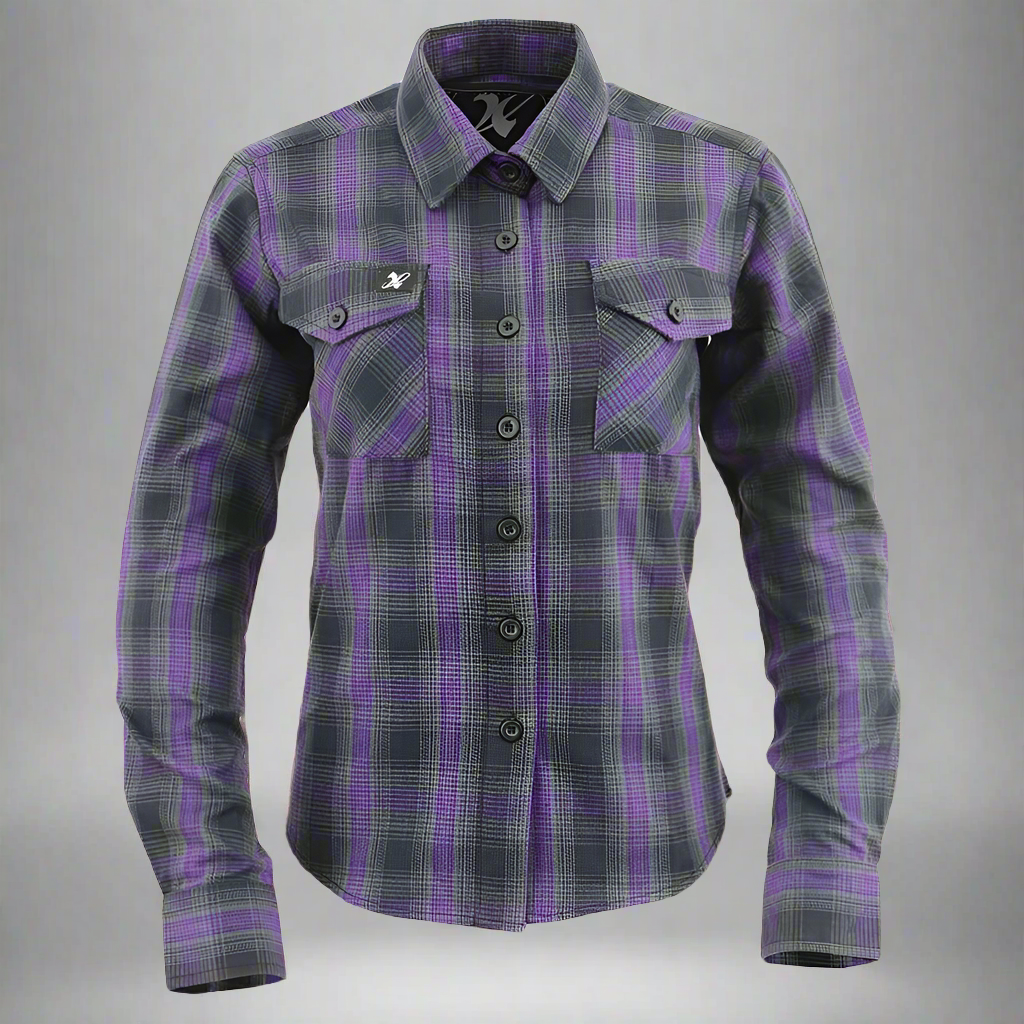 Milwaukee Leather Women's Armored Plaid Shirt - Stylish & Durable Flannel for Motorcycle Riding & Outdoor Adventures