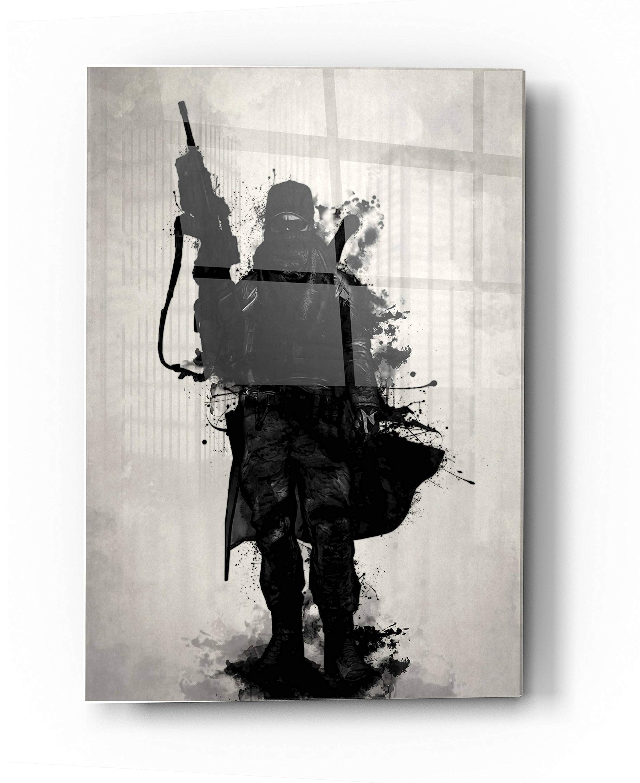 Post Apocalyptic Warrior Acrylic Glass Wall Art Print by Nicklas Gustafsson - 24x36 Inches Modern Home Decor for Living Room, Office & Gaming Room