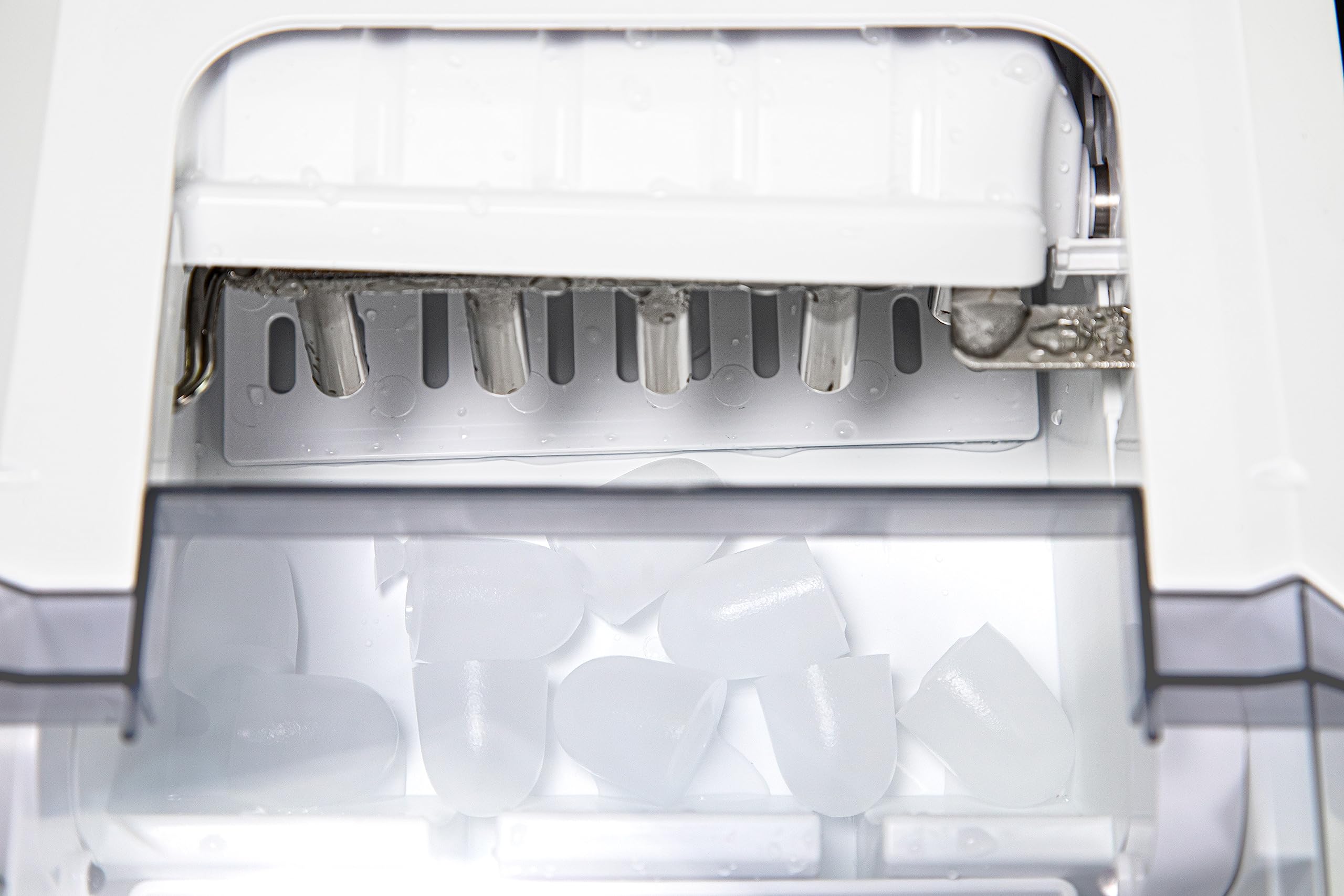 **Thermostar 26Lbs/24Hrs Self-Cleaning Portable Ice Maker with Handle & Accessories - Perfect for Cocktails, Parties, RV Travel & Home Use**
