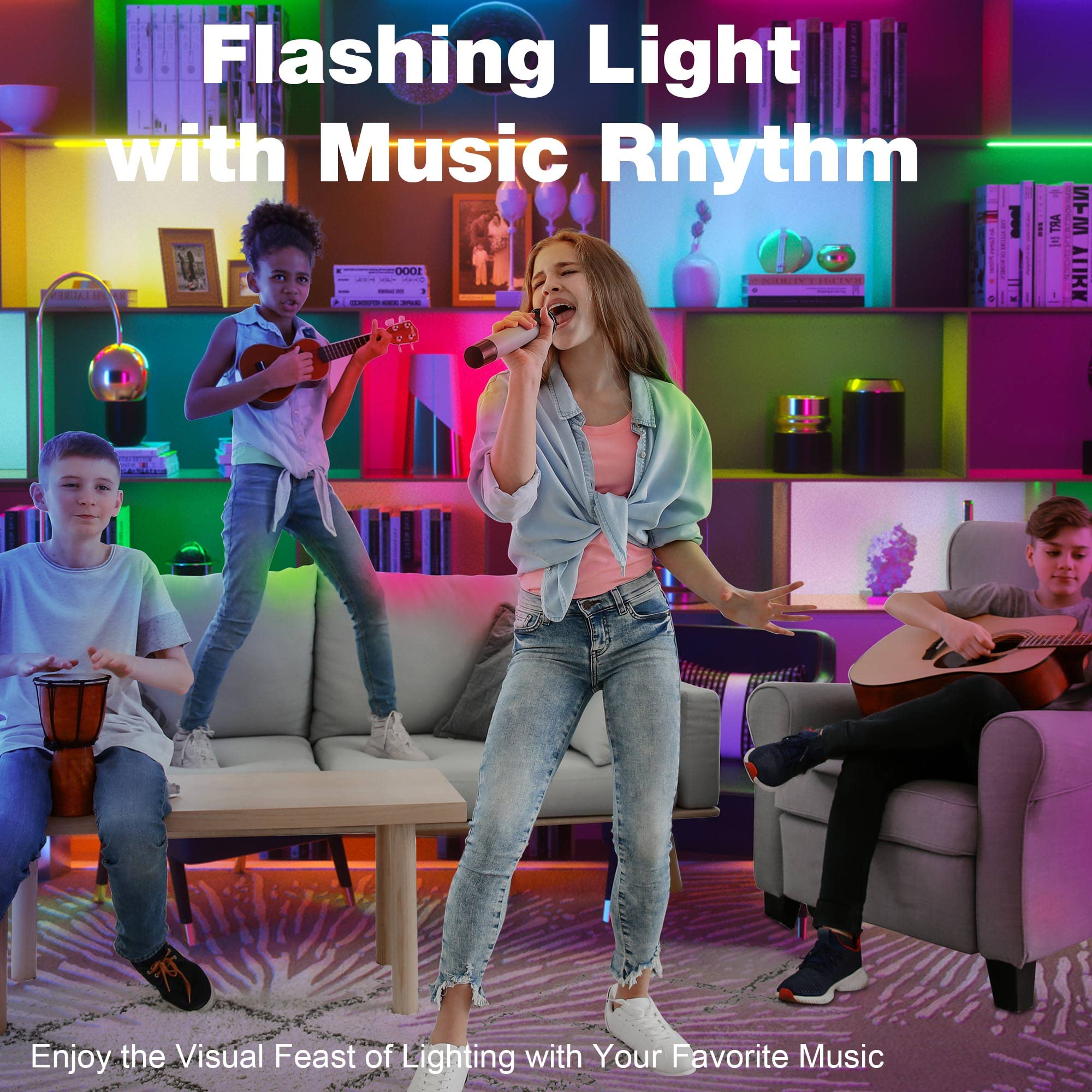 RGB Under Cabinet Lights Plug in - 3 Pack 12 Inch LED Under Cabinet Lighting Kit with Smart APP & Remote Control, Dimmable Under Counter Lights for Kitchen, Shelf, Workbench, Desk, Bookcase - Perfect for Home, Office, and Commercial Spaces