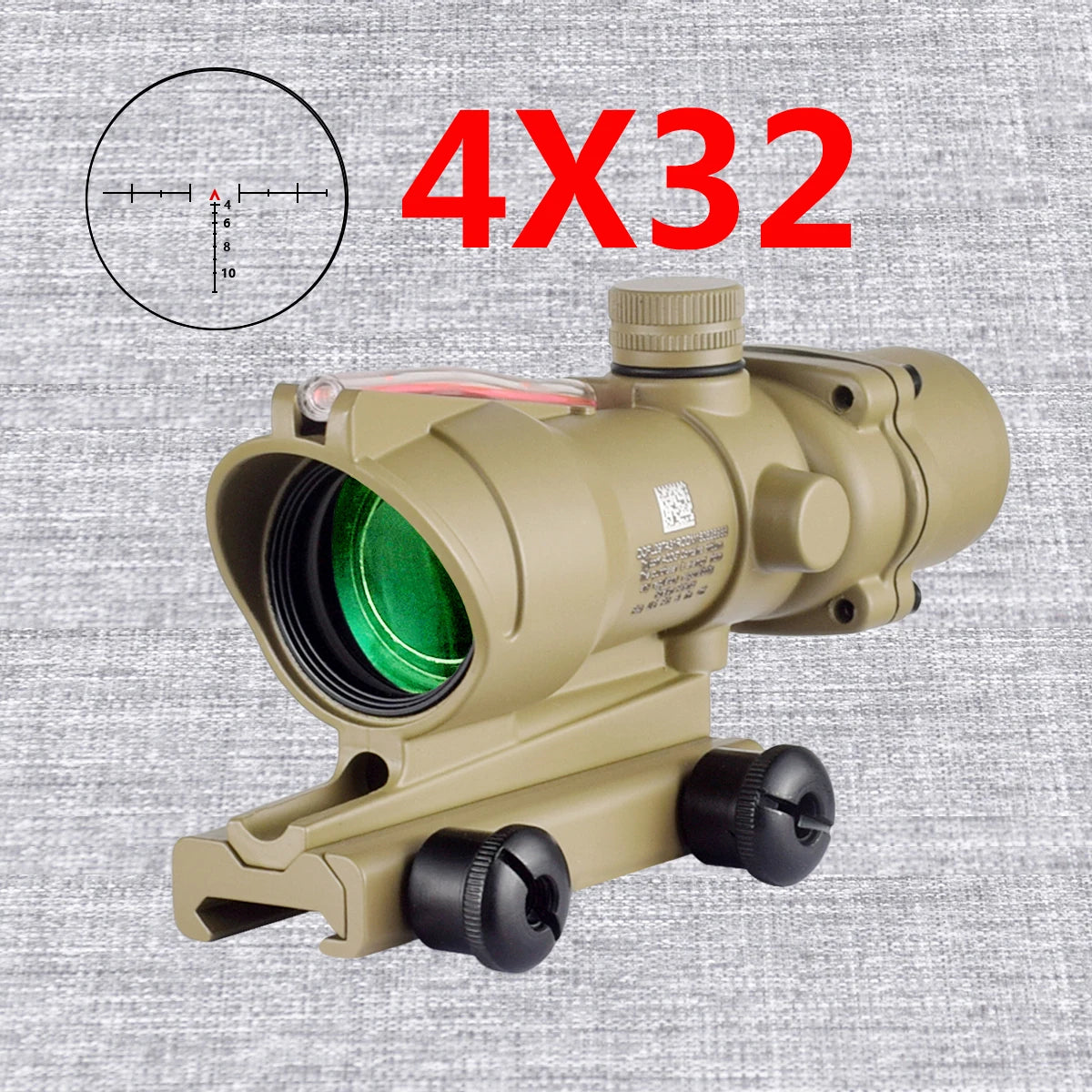 Trijicon ACOG 4X32 Rifle Scope with 4X Magnifier, Fiber Optics & Red/Green Dot - RMR Compatible Hunting Sight with Killflash Cover - Perfect for Tactical Shooting, Hunting, and Long-Range Precision