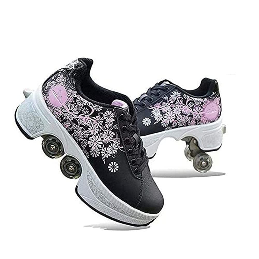 **Women's & Girls' Roller Skates - Adjustable Quad Wheels for Indoor & Outdoor Skating - Perfect for Parkour, Fitness & Fun (Boys & Adults Also Available)**    *(Use Cases: Great for recreational skating, parkour training, outdoor fitness, and family fun activities!)*