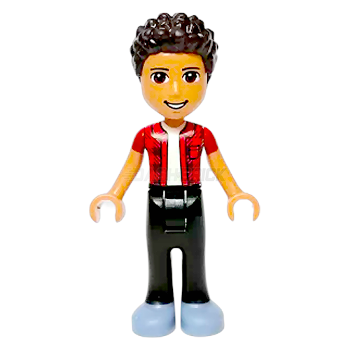 LEGO Minifigure Friends Series - Sand Blue Shoes, Black Jeans & Red Checkered Shirt | Perfect for Collectors & DIY Scenes | Compatible with LEGO Friends Sets