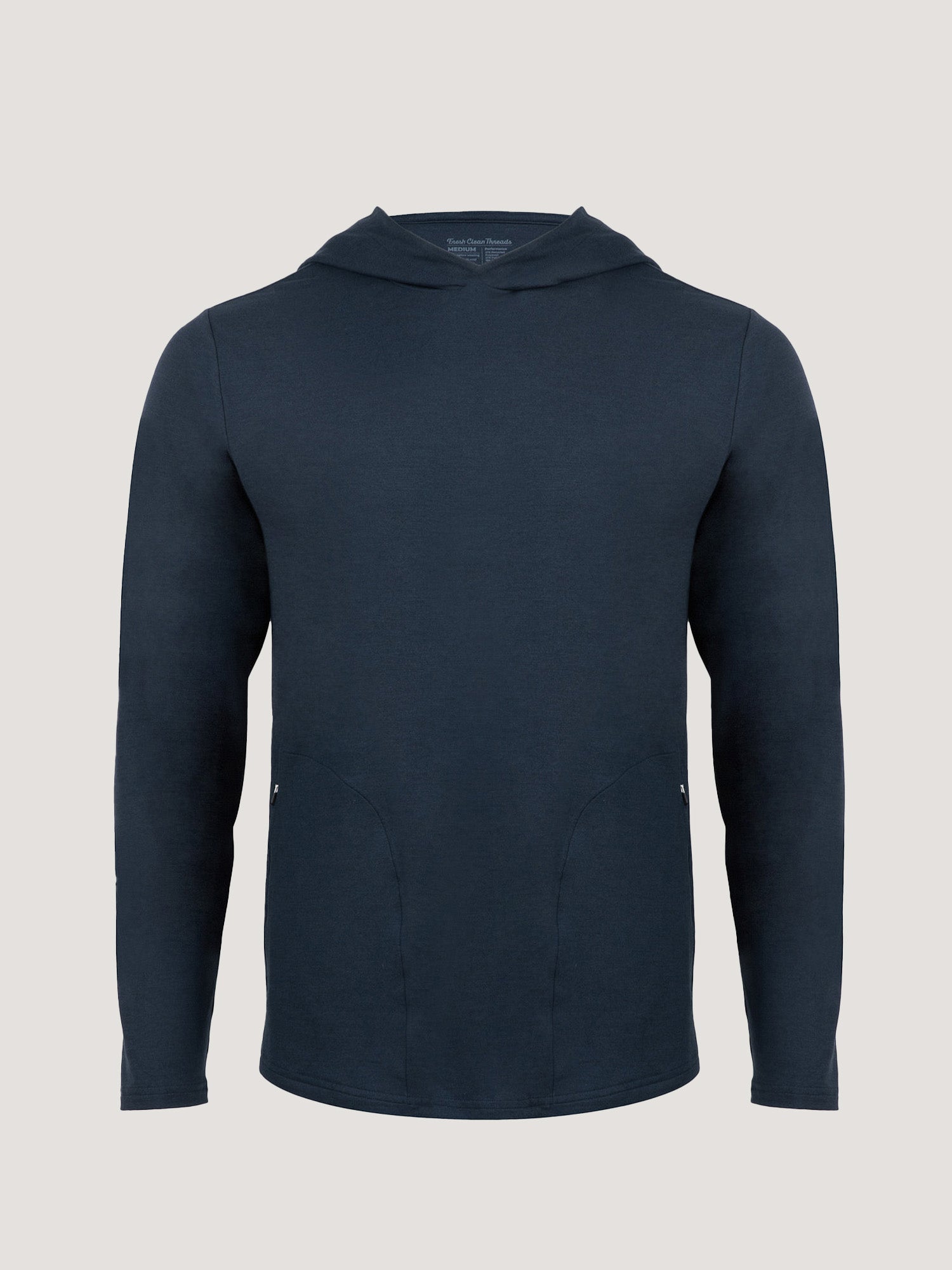 Navy Tech Pullover Hoodie for Men - Lightweight Fleece Lined Sweatshirt with Kangaroo Pocket | Perfect for Gym, Running, and Casual Wear