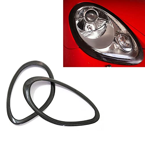 Premium Carbon Fiber Headlight Eyelid Covers for Porsche Boxster & Cayman (2005-2008) - Sleek Eyebrow Trim & Protection Upgrade - Perfect for Car Shows & Custom Styling