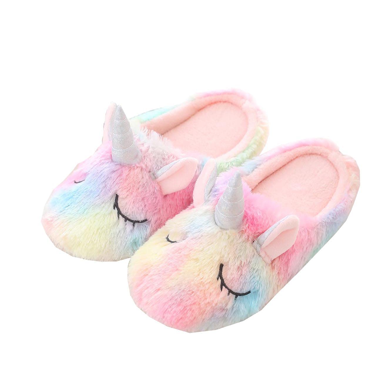 Soft Plush Hedgehog Slippers for Women - Cozy Fuzzy Unicorn House Shoes - Cute Animal Slippers for Indoor Comfort - Perfect for Relaxing at Home & Lounging in Style