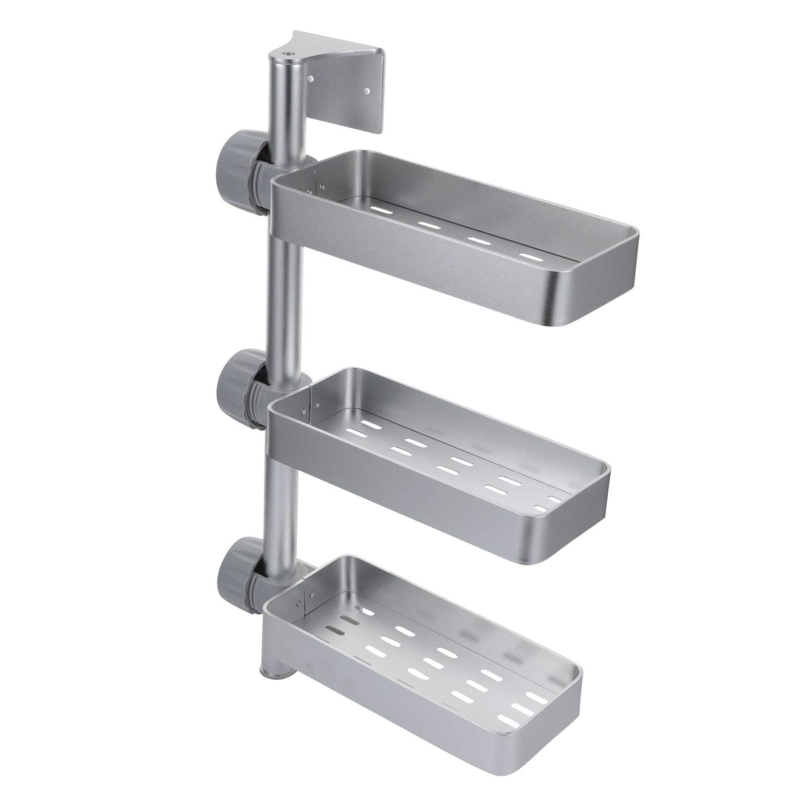 VOSAREA 360° Rotating Spice Rack Organizer - Adjustable Foldable Wall Mount Kitchen Shelf for Seasonings & Condiments - No Drill Installation - Perfect for Small Spaces & Pantry Organization