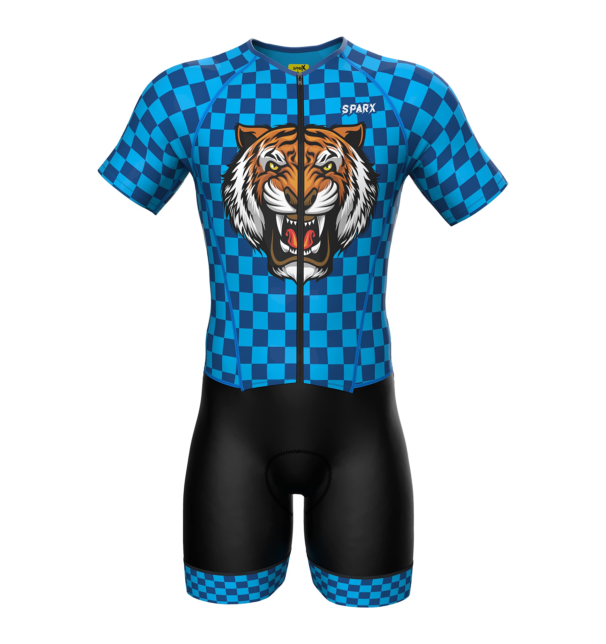 Sparx Men's Elite Aerosuit Triathlon Suit - Breathable Short Sleeve Triathlon Skinsuit for Cycling, Running & Swimming - Perfect for Ironman Competitions & Training