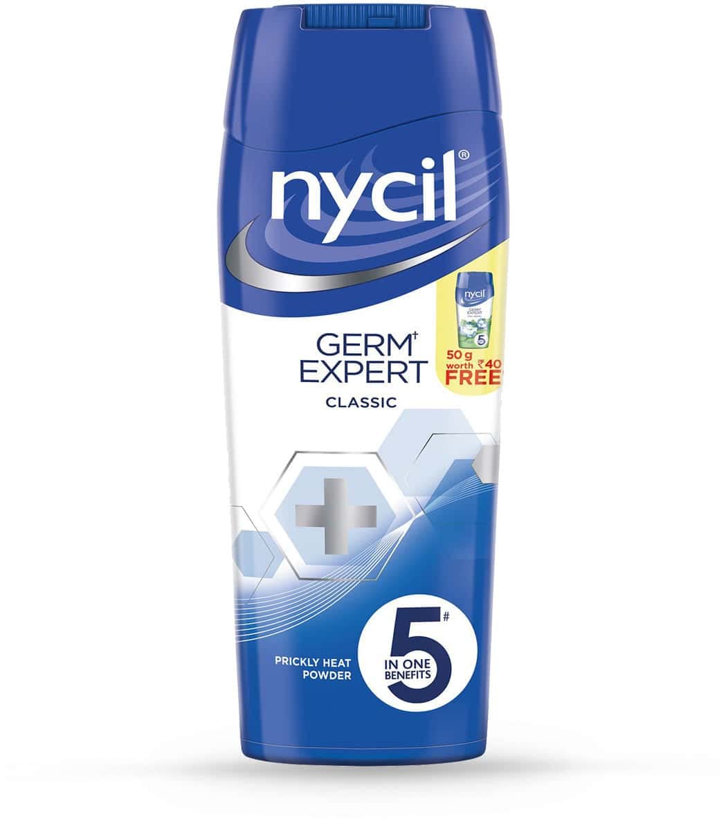Nycil Cool Herbal Powder | Germ Expert Talcum | 150g + 50g Free | Anti-Bacterial & Odor Control | Perfect for Gym Bags, Baby Care & Summer Comfort