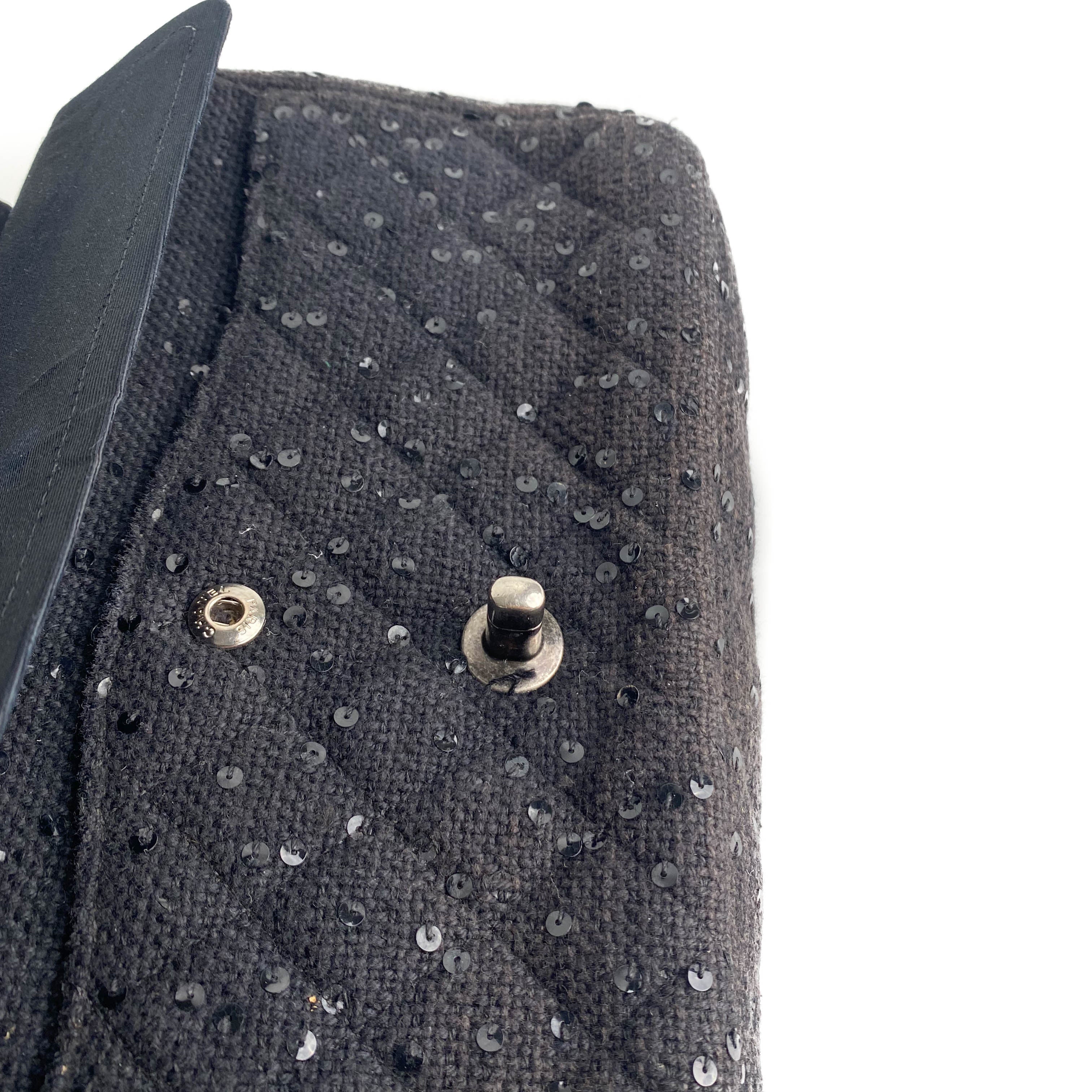 Chanel Quilted Sequins Tweed Flap Bag - Luxury Designer Handbag for Women | Perfect for Evening Parties, Weddings & Special Occasions