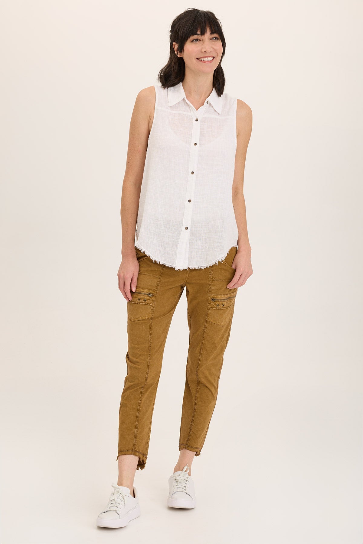 Acker Slim Fit Crop Top with Zipper Detail - Women's Fashion Tops for Casual Wear, Street Style & Layering