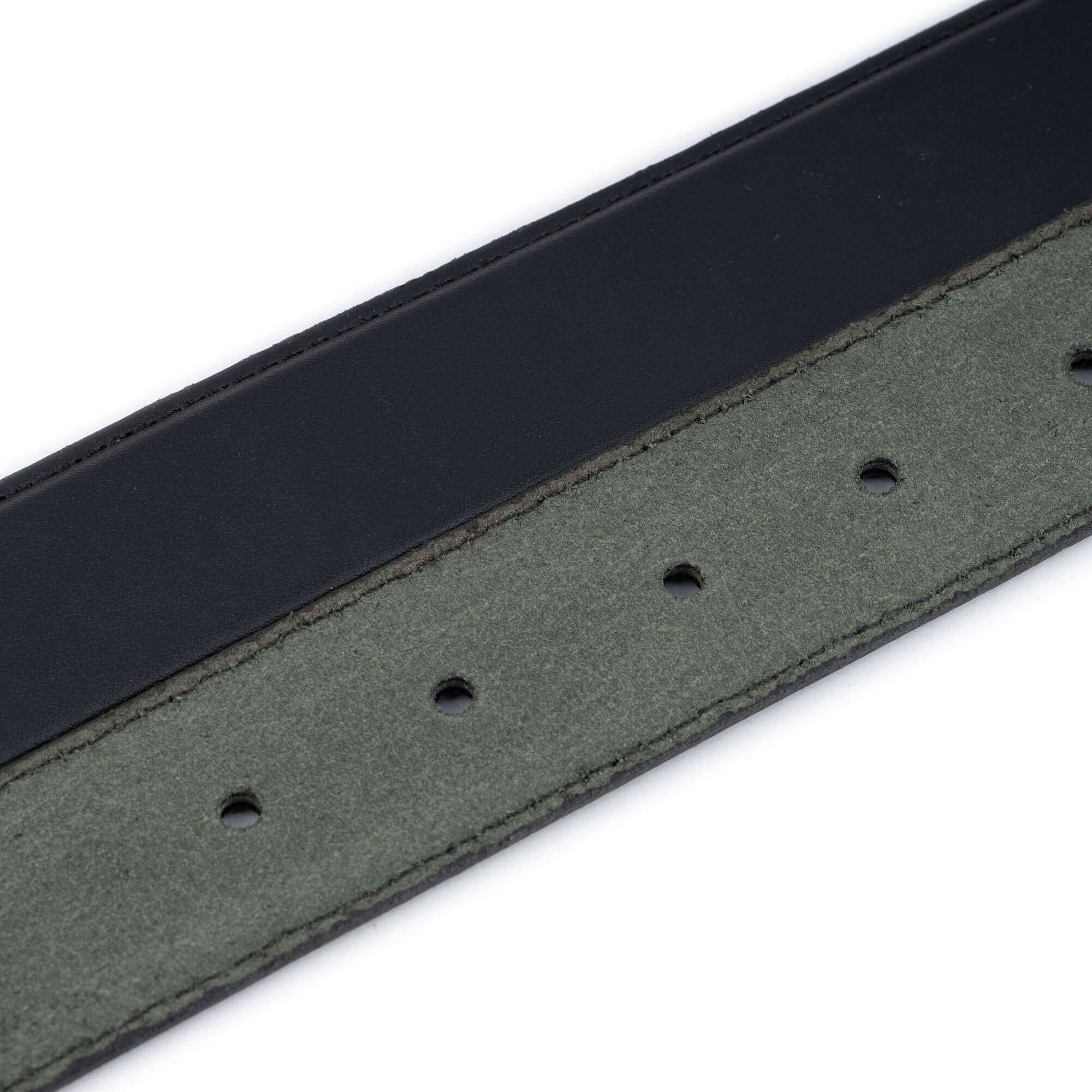 **Men's Black Leather Belt with Buckle - Adjustable Holes for Perfect Fit - Ideal for Business, Casual & Formal Wear**