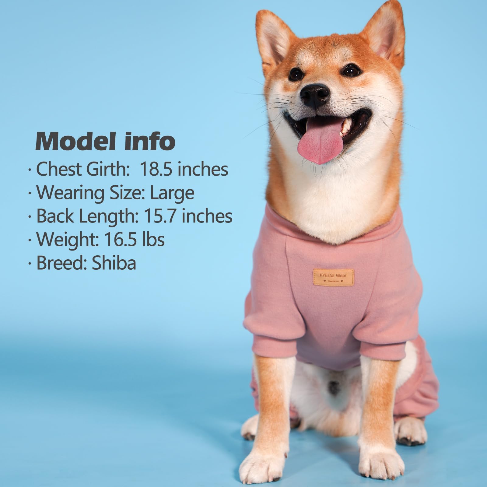 KYEESE Lightweight Stretchy Dog Sweater - Soft Skin-Friendly Plaid Dog Onesie for Small Dogs - Dog PJs, Jumpsuit & Pet Apparel (Dusty Pink, Size M) - Perfect for Indoor Lounging, Outdoor Walks & Photo Shoots