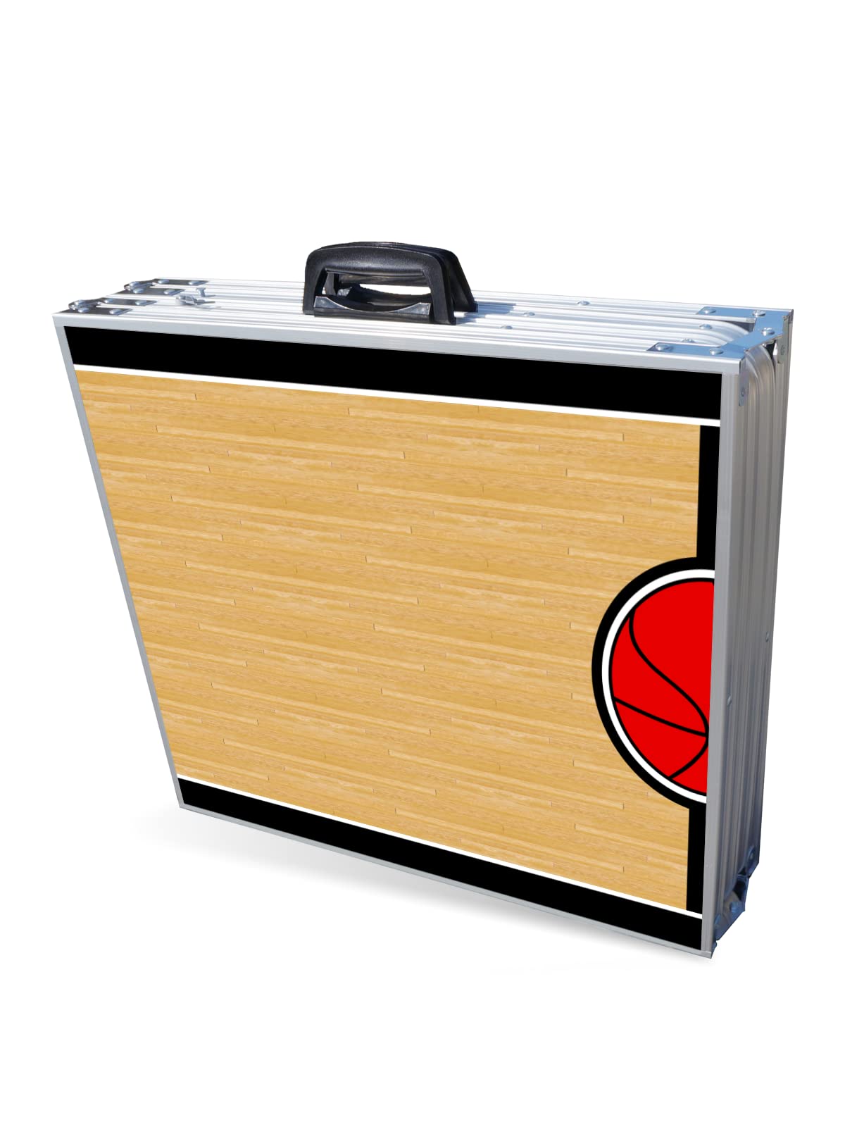 8-Foot Folding Portable Beer Pong Table with LED Lights & Optional Cup Holes - Perfect for Parties, Tailgates & Outdoor Games - Choose Your Model (Portland Basketball Court Design)