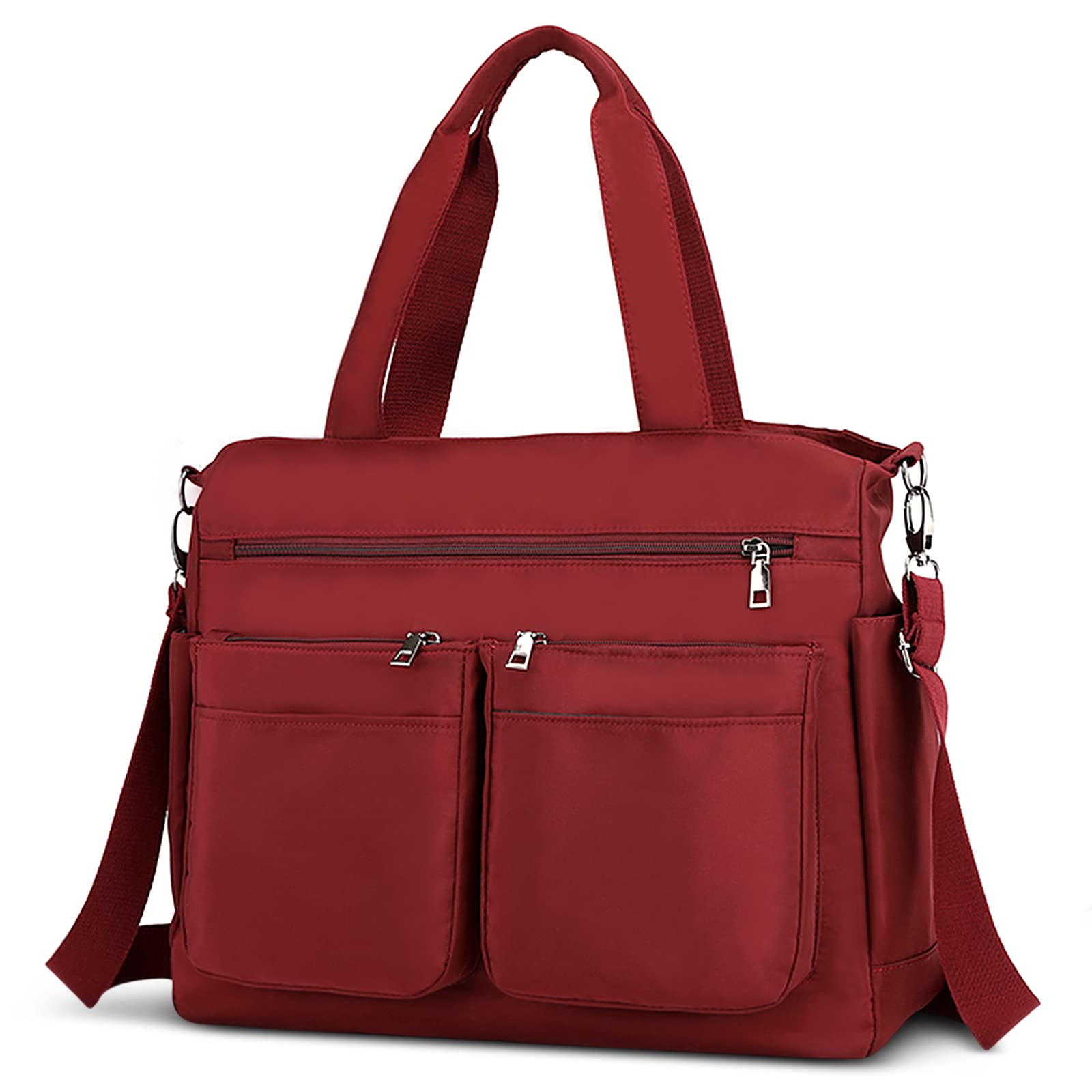 DIRRONA Women's Lightweight Nylon Crossbody Bag with Multiple Pockets - Stylish Shoulder Purse for Travel, School, Work & Daily Use (Red) | Perfect for Commuting, Shopping & Casual Outings