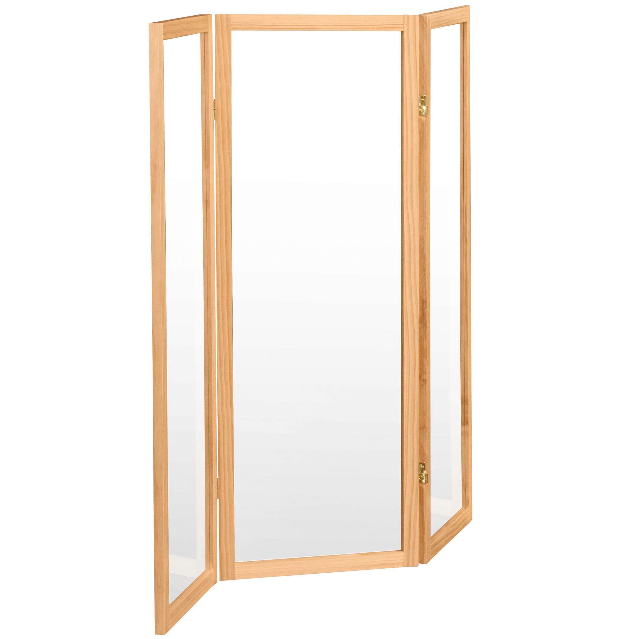 4 ft. Short Clear Plastic Partition - 3 Panel Room Divider for Office, Restaurant & Home Privacy - Shatterproof Acrylic Screen with Sturdy Base