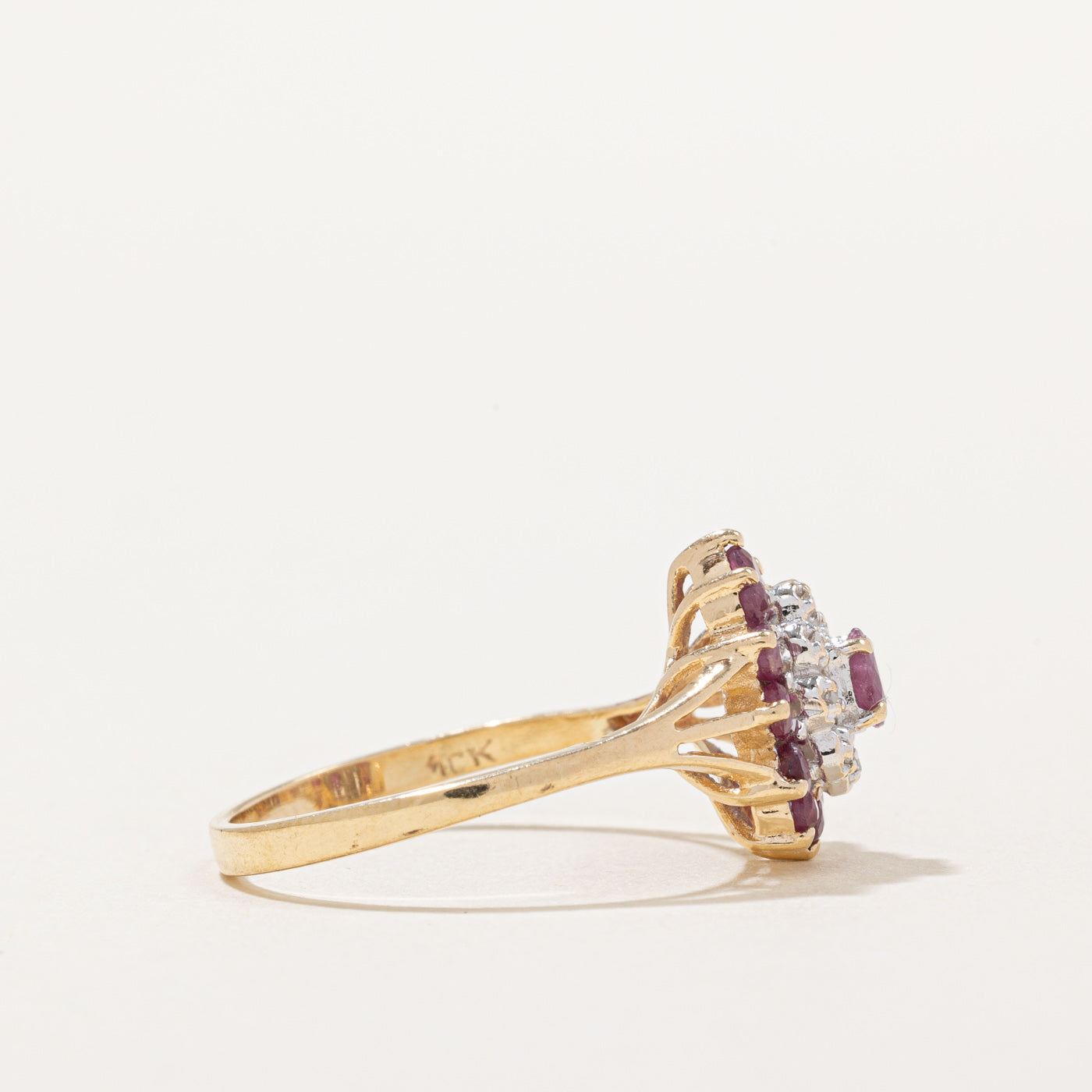 Exquisite Ruby & Diamond Cocktail Ring - 0.74ctw Ruby & 0.03ctw Diamond - Size 8.25 - Perfect for Evening Parties, Weddings & Special Occasions