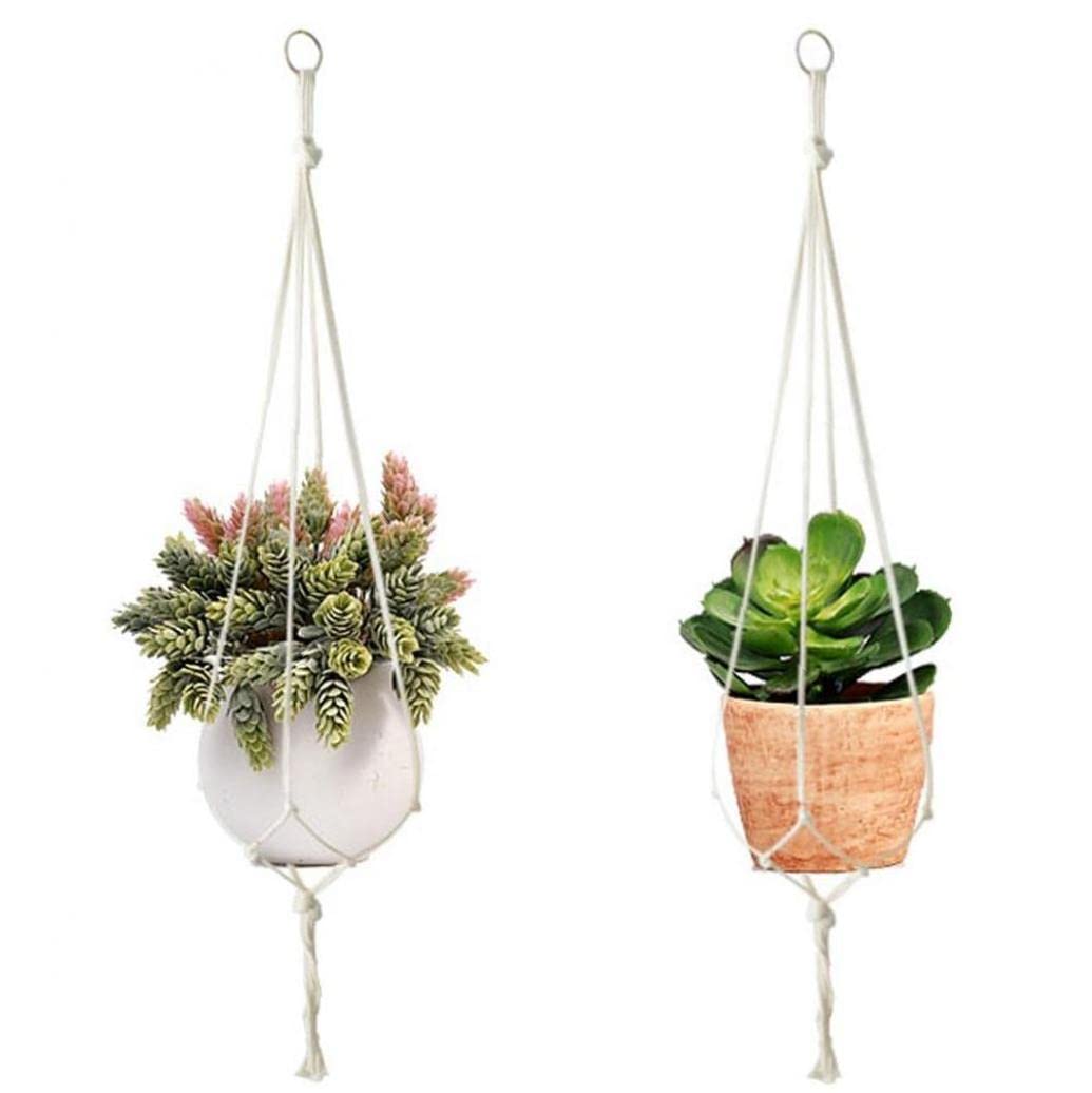 Handmade Macrame Plant Hangers for Indoor & Outdoor Use - Cotton Rope Hanging Planter Basket for Flower Pots - Perfect for Patio, Deck, Ceiling & Boho Home Decor