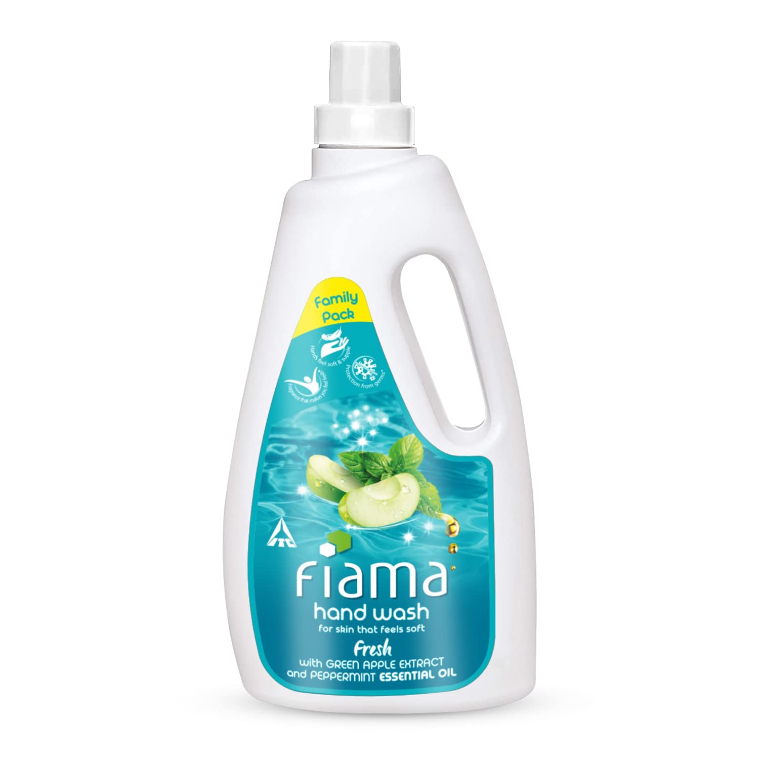 Fiama Fresh Moisturizing Hand Wash - Peppermint & Green Apple Scent, 1000ml Refill Pack | Fiama Shower Gel - Blackcurrant & Bearberry Body Wash with Skin Conditioners for Radiant Glow, 250ml Bottle | Hydrating Hand & Body Wash for Daily Use at Home, Office or Gym