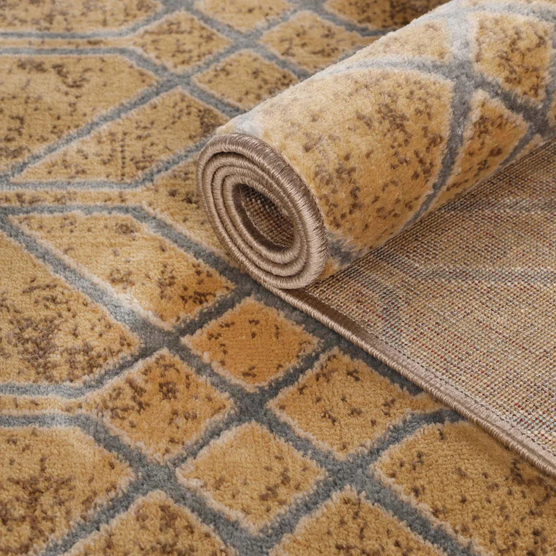 Abner Modern Medallion Indoor Area Rug - Non-Slip Living Room Carpet, Bedroom Runner Rug for Home Decor, Soft & Durable Floor Mat (5'x8', Grey) - Perfect for Living Spaces, Hallways & Entryways
