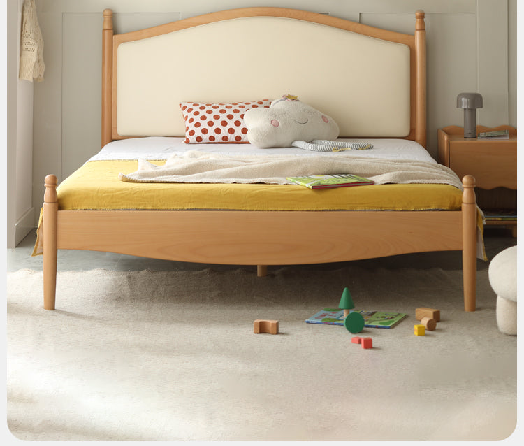 Solid Wood Princess Bed - Beech & Oak Wooden Toddler Bed for Girls - Perfect for Kids' Bedrooms, Nursery, and Playroom Decor