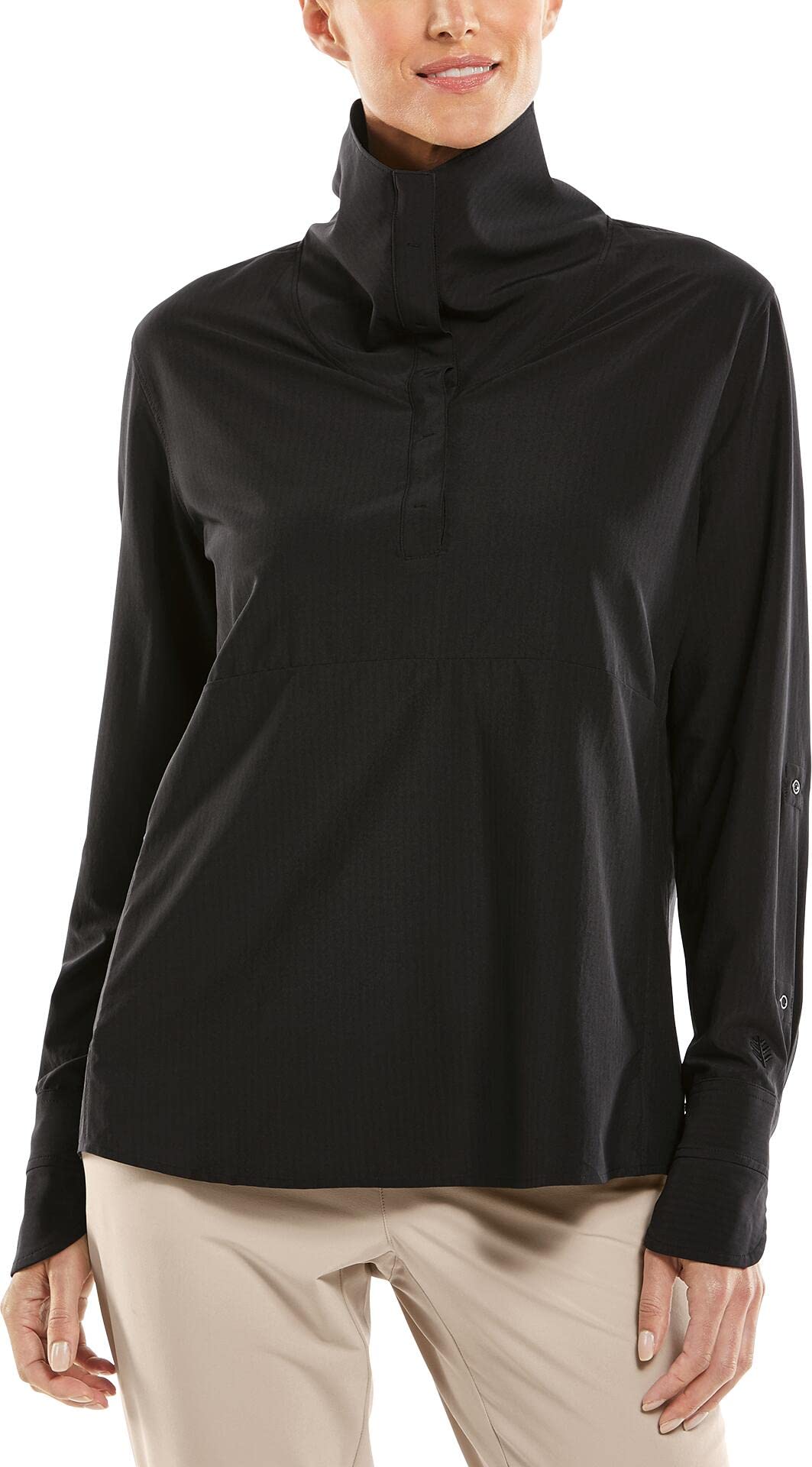 Coolibar UPF 50+ Women's Sun Protective Catona Funnel Neck Tunic Top - Lightweight UV Protection Shirt for Beach, Hiking & Outdoor Activities