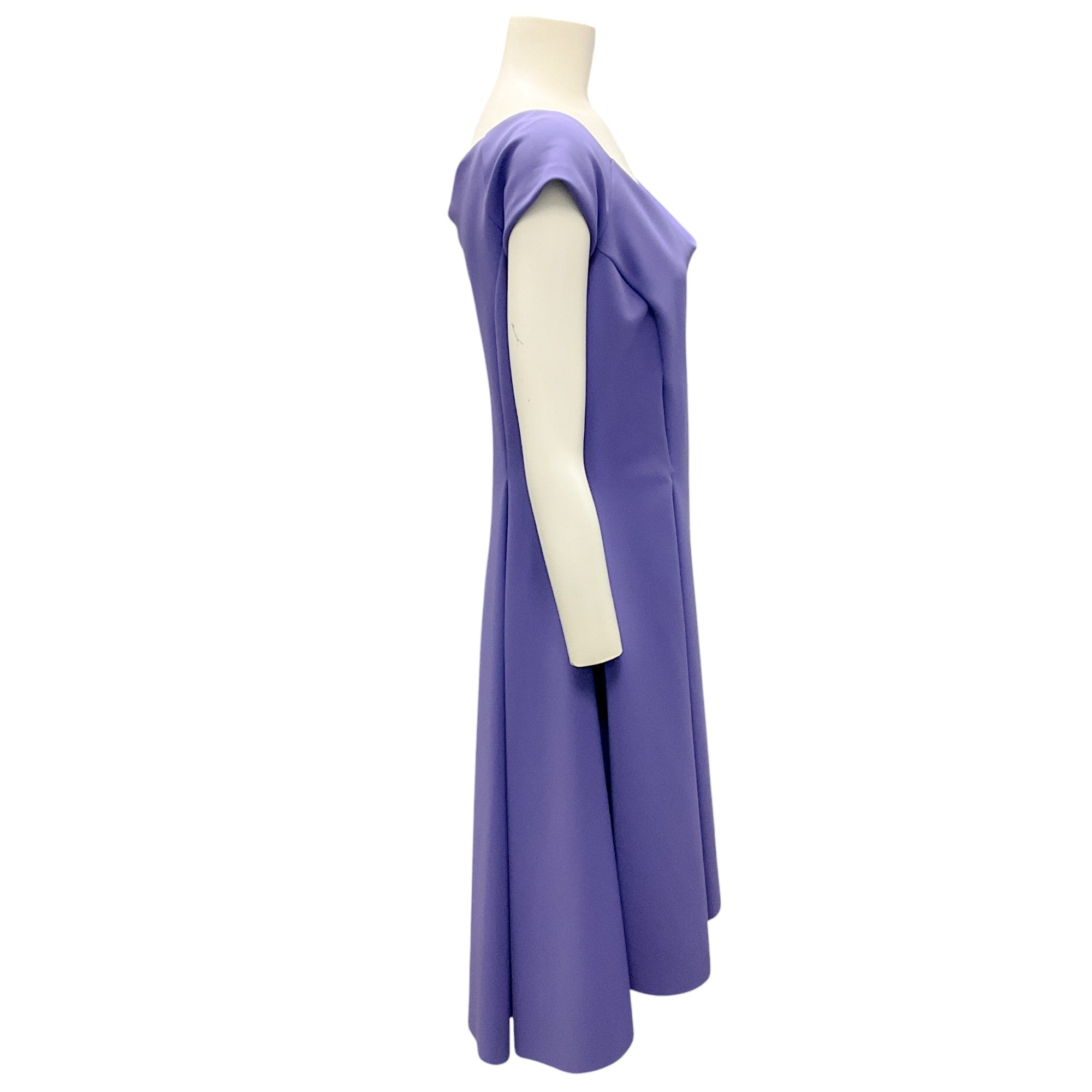 Chiara Boni La Petite Robe Lilac Short Sleeve Flared Nylon Stretch Dress for Women | Elegant Party & Cocktail Attire | Perfect for Weddings, Date Nights & Special Occasions