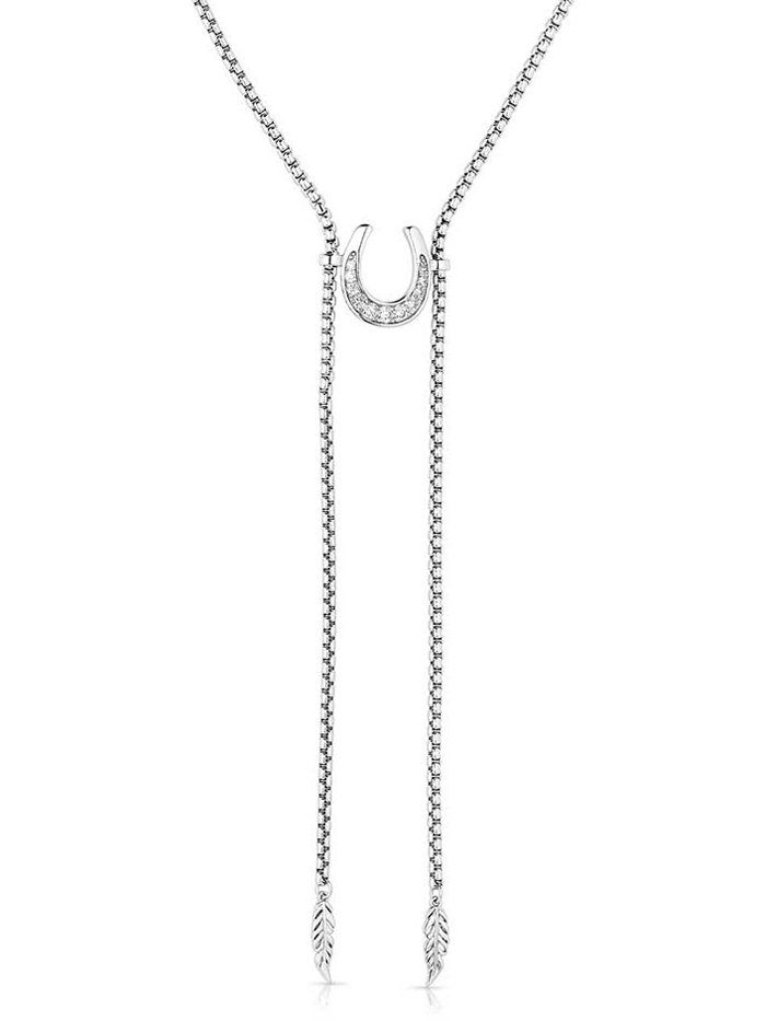 Montana Silversmiths NC6120 Women's Between Luck Necklace in Sterling Silver - Perfect for Everyday Wear, Gifts & Special Occasions