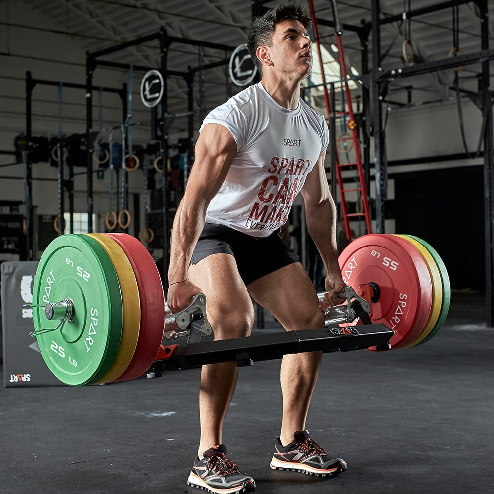 SPART Rubber Color Coded Bumper Plates 2 Inch - Olympic Weight Plates with Stainless Steel Insert for Strength Training, Weightlifting & Crossfit - Single or Pair - Perfect for Home Gym, Commercial Fitness Centers & Crossfit Boxes