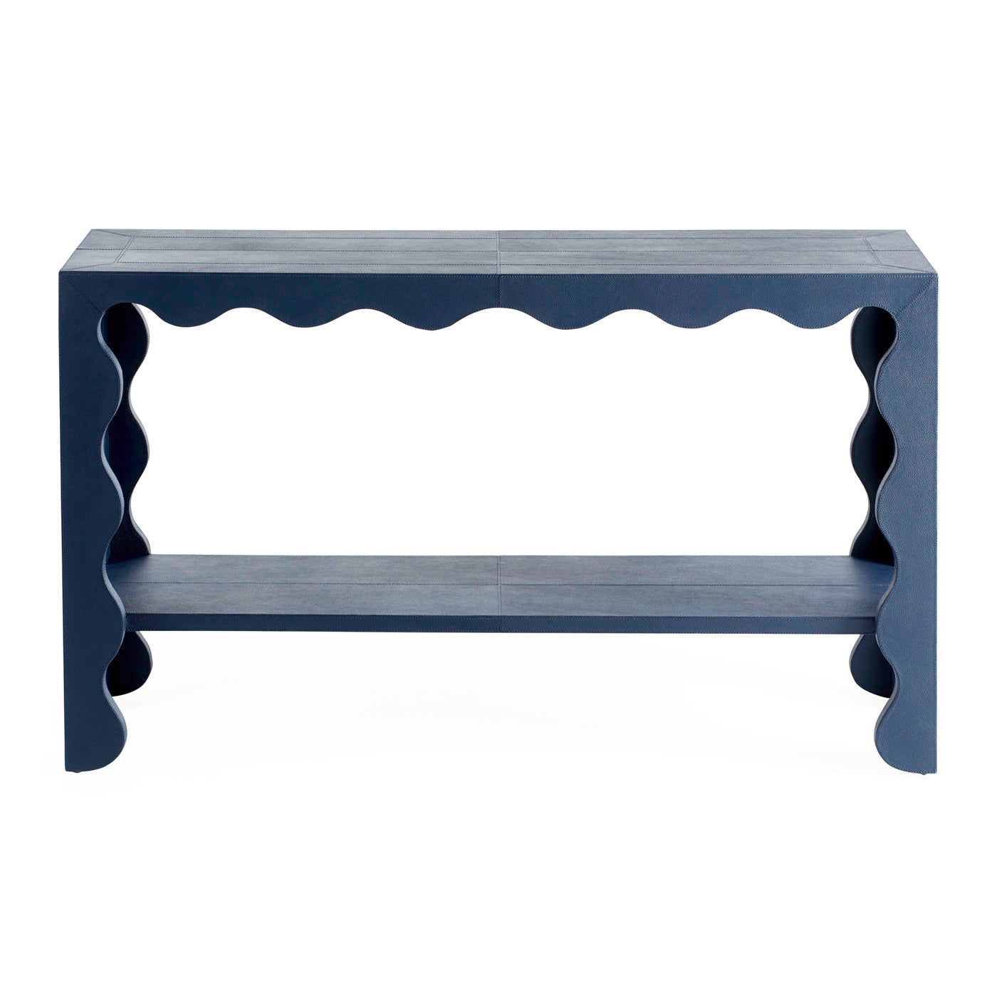 Flow 52 Genuine Leather Console Table - Modern Sofa Table with Storage Shelf for Living Room, Entryway & Bedroom - Elegant Home Decor Furniture