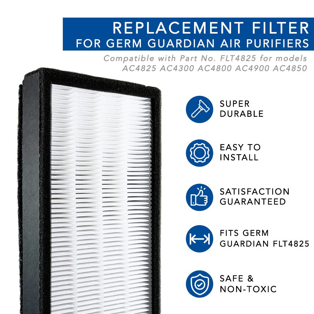 Germ Guardian AC4300BPTCA & AC4900CA Replacement HEPA Filter with Pre-Filter - Compatible Air Purifier Filters for Allergies, Dust, Pet Dander | Perfect for Bedrooms, Living Rooms, and Offices