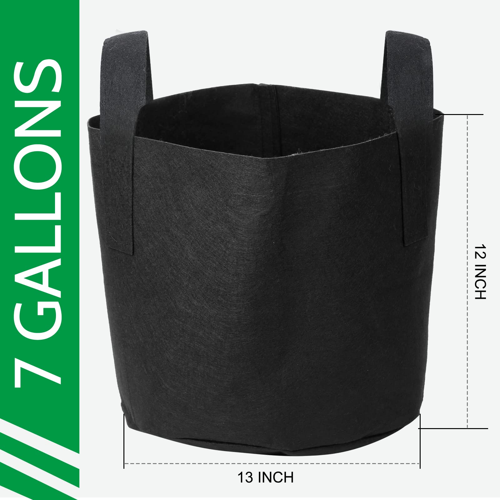 JERIA 24-Pack 7 Gallon Nonwoven Grow Bags - Heavy Duty Aeration Fabric Plant Pots with Durable Handles & 24 Plant Labels - Ideal for Indoor/Outdoor Gardening, Vegetables, Flowers & Herbs