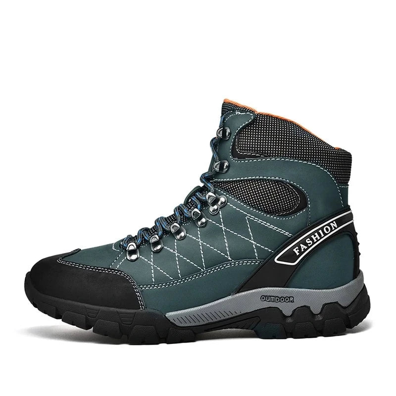Men's Waterproof Ankle Boots - Genuine Leather Outdoor Boots for Youth, Sweat-Absorbing & Wear-Resistant - Perfect for Autumn Winter Casual Wear, Hiking & Daily Adventures