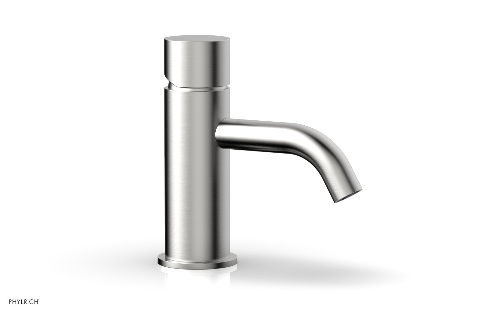 BASIC II Single Hole Bathroom Faucet with Smooth Handle - Modern Waterfall Spout Design for Sink Vanity, Perfect for Home, Hotel, and Office Restroom Renovation