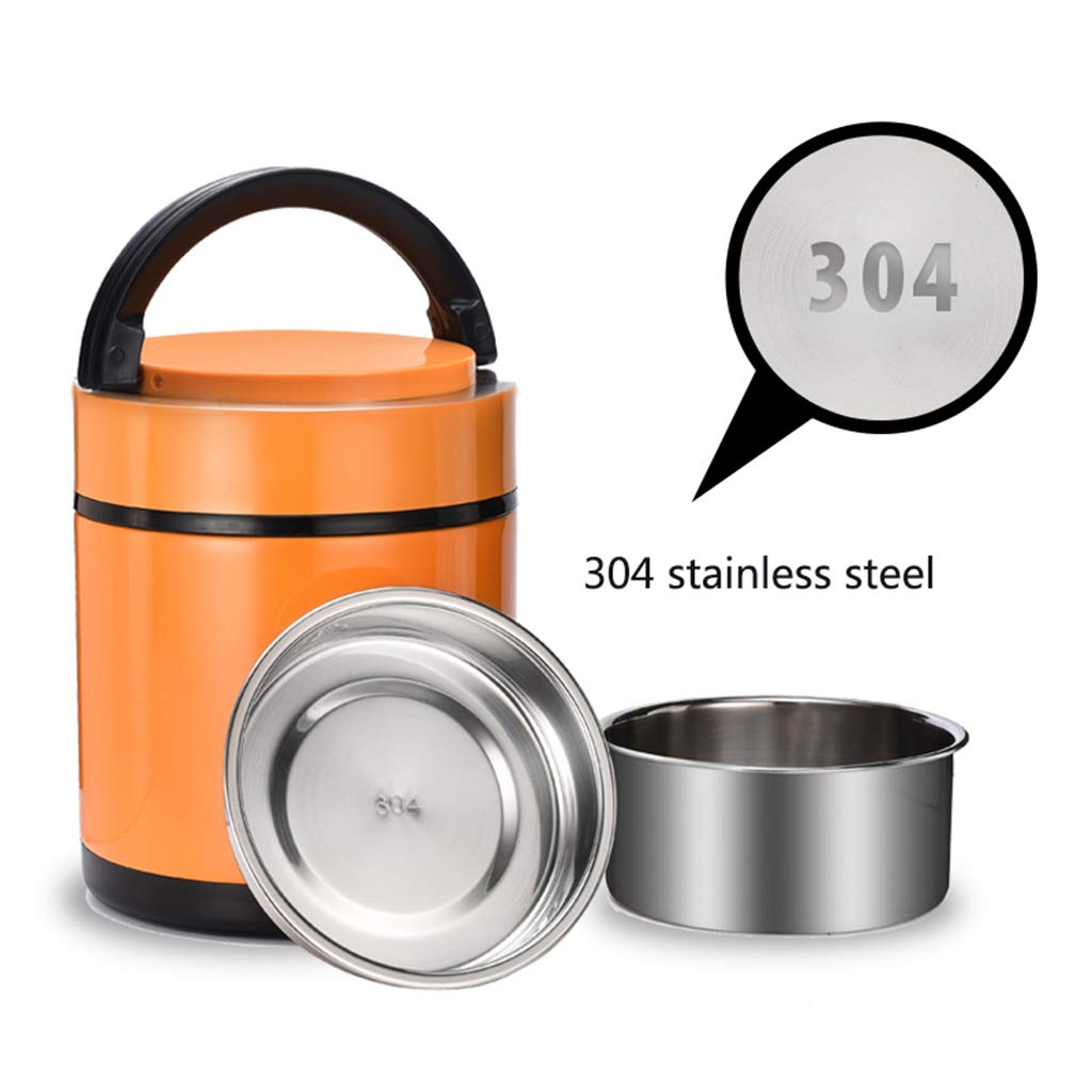Vacuum Insulated Stainless Steel Lunch Box - 1.5L Thermal Food Container with Lid, 304 Stainless Steel Construction, Leak-Proof Thermos for Hot & Cold Meals - Perfect for School, Office, Picnics & Outdoor Activities (Yellow)